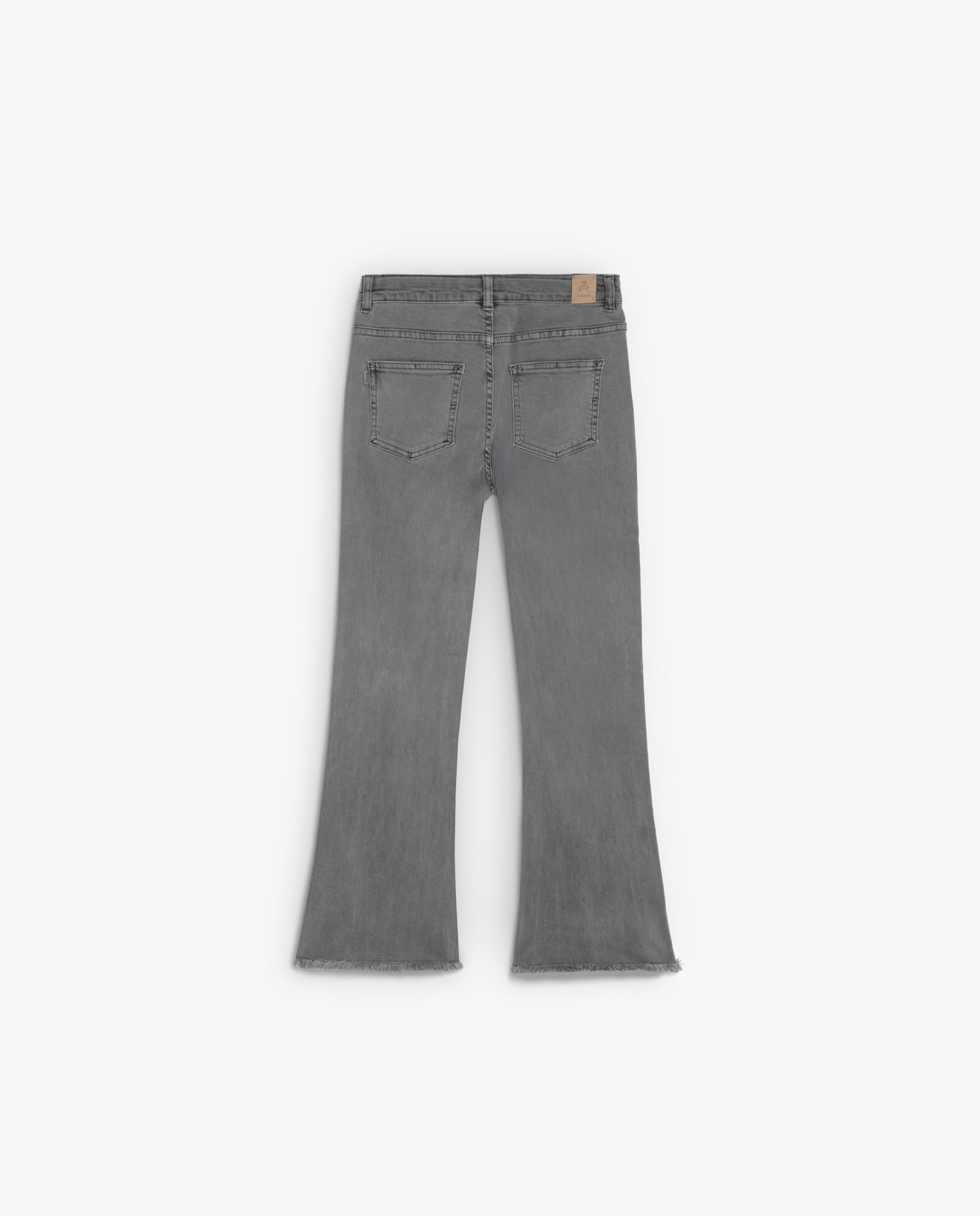Imagen 2 de Pantalón de niña flare con bolsillos parche y trabillas en la cintura - Scalpers - Gris Gris