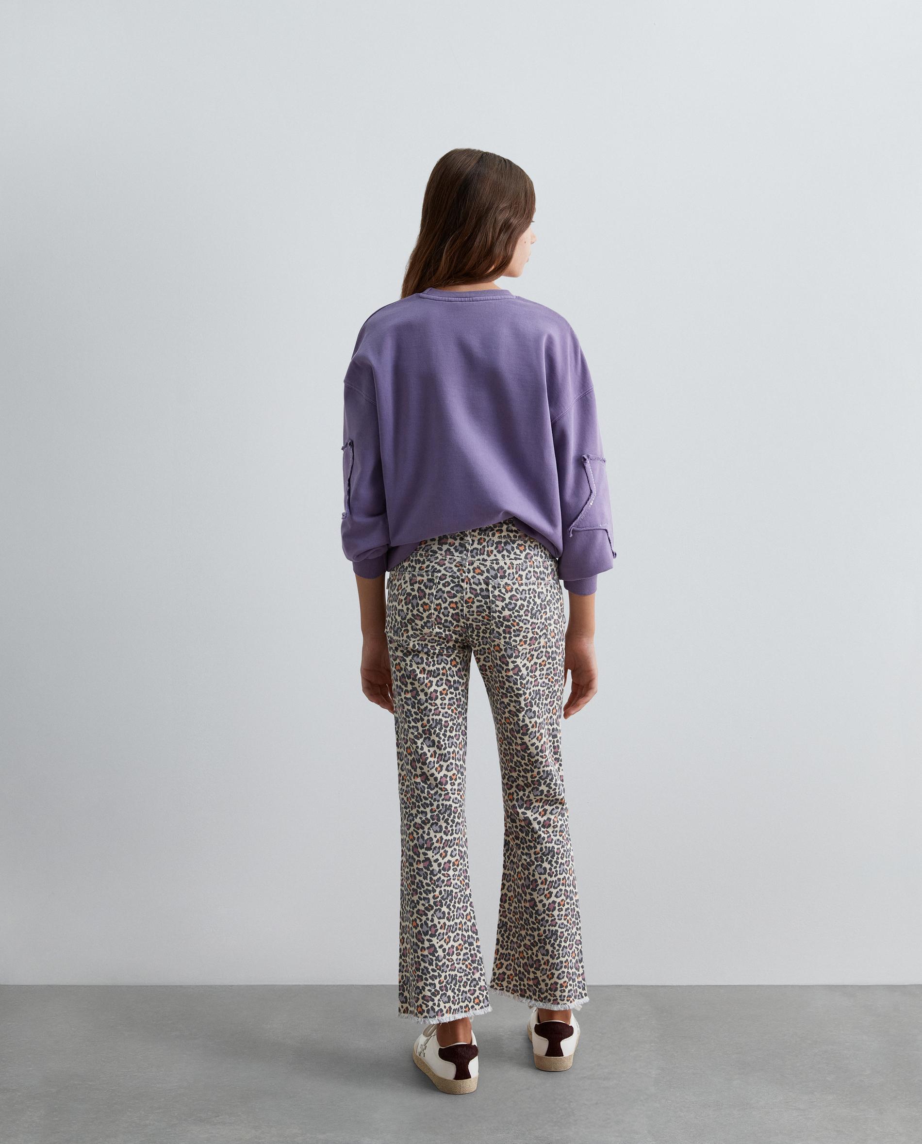 Pantalón cinco bolsillos de niña animal print de corte flare - Scalpers - Beige Beige-3