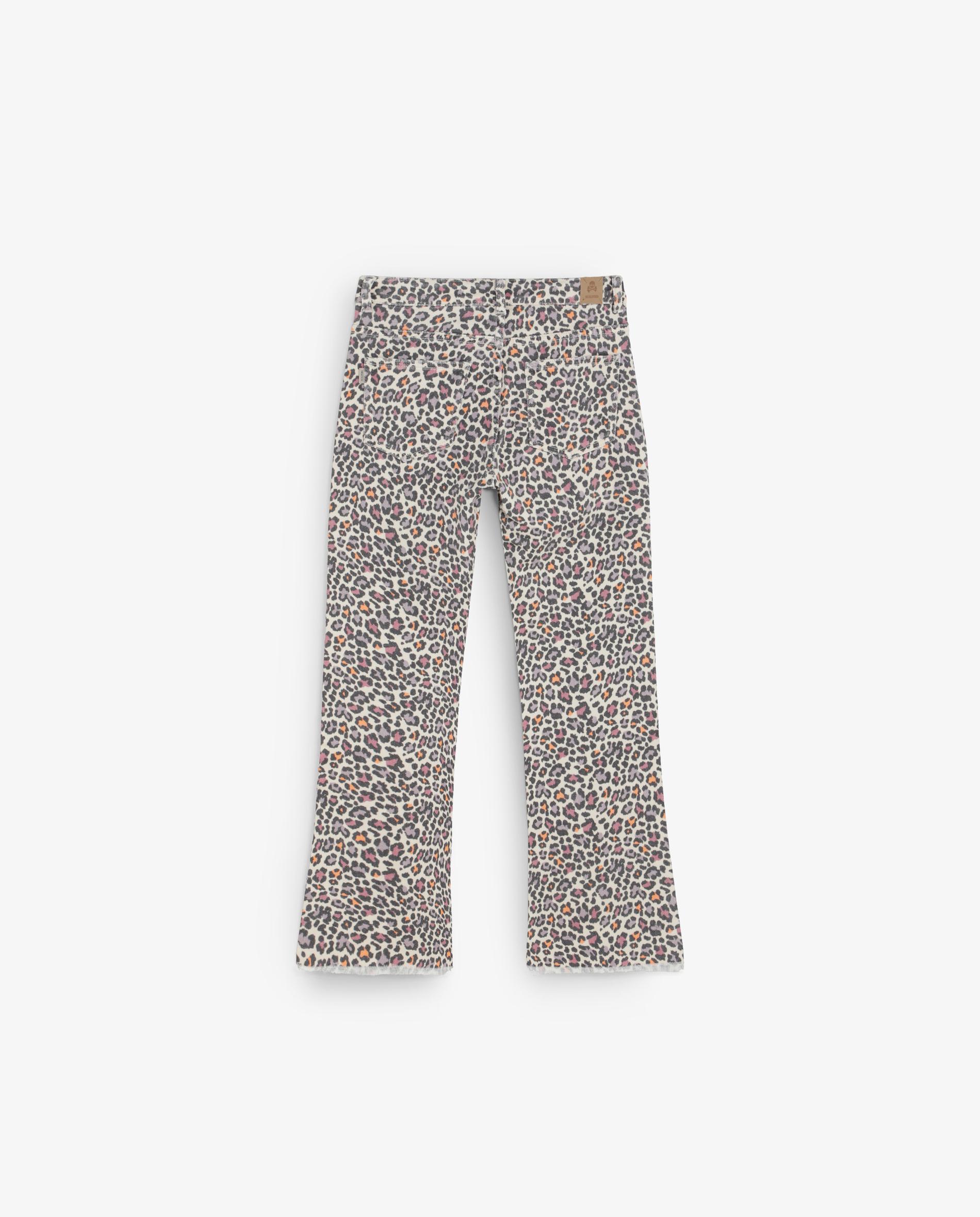 Pantalón cinco bolsillos de niña animal print de corte flare - Scalpers - Beige Beige-4