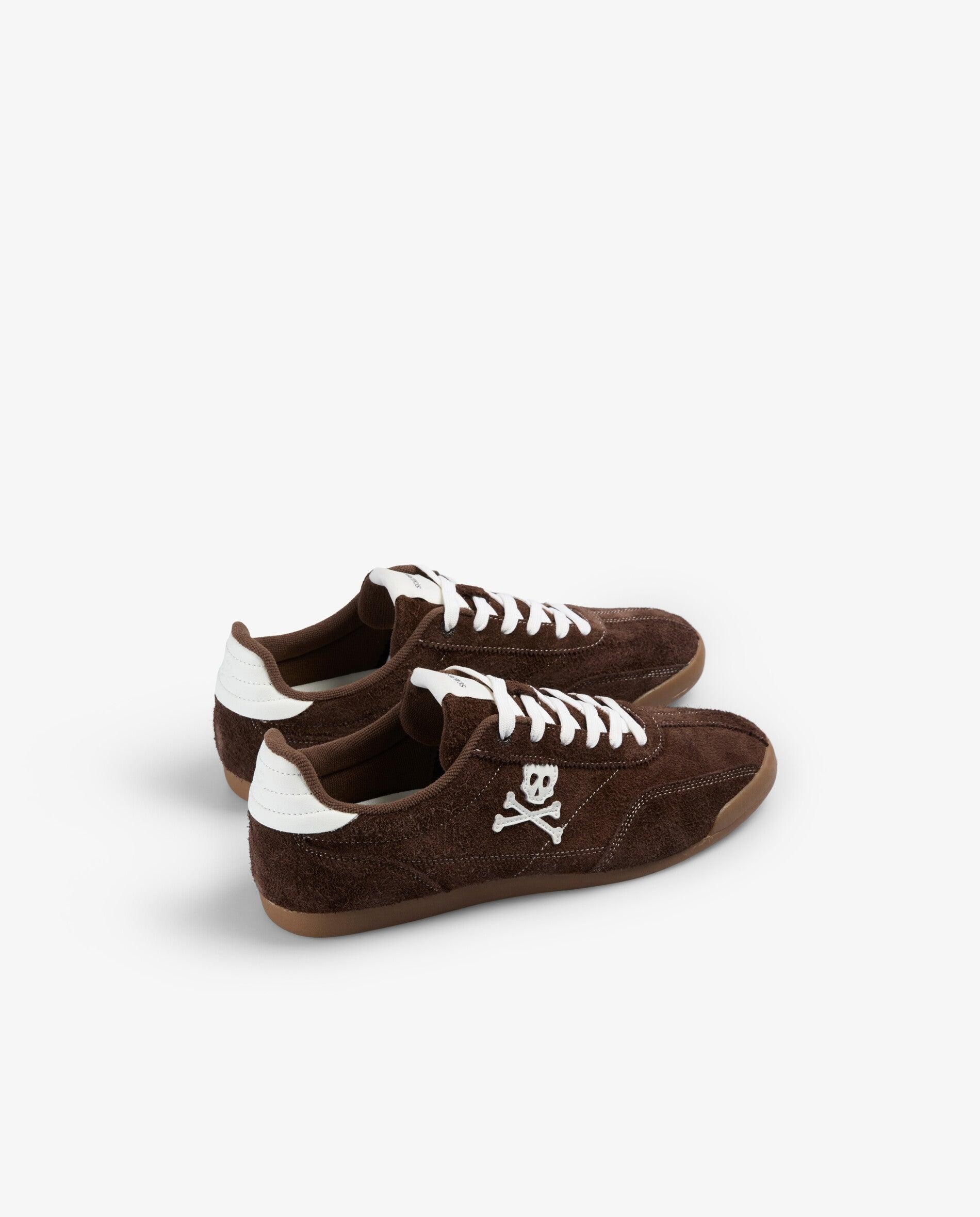 Zapatillas retro de hombre en ante y piel con talón a contraste - Scalpers - Marrón Marrón-2