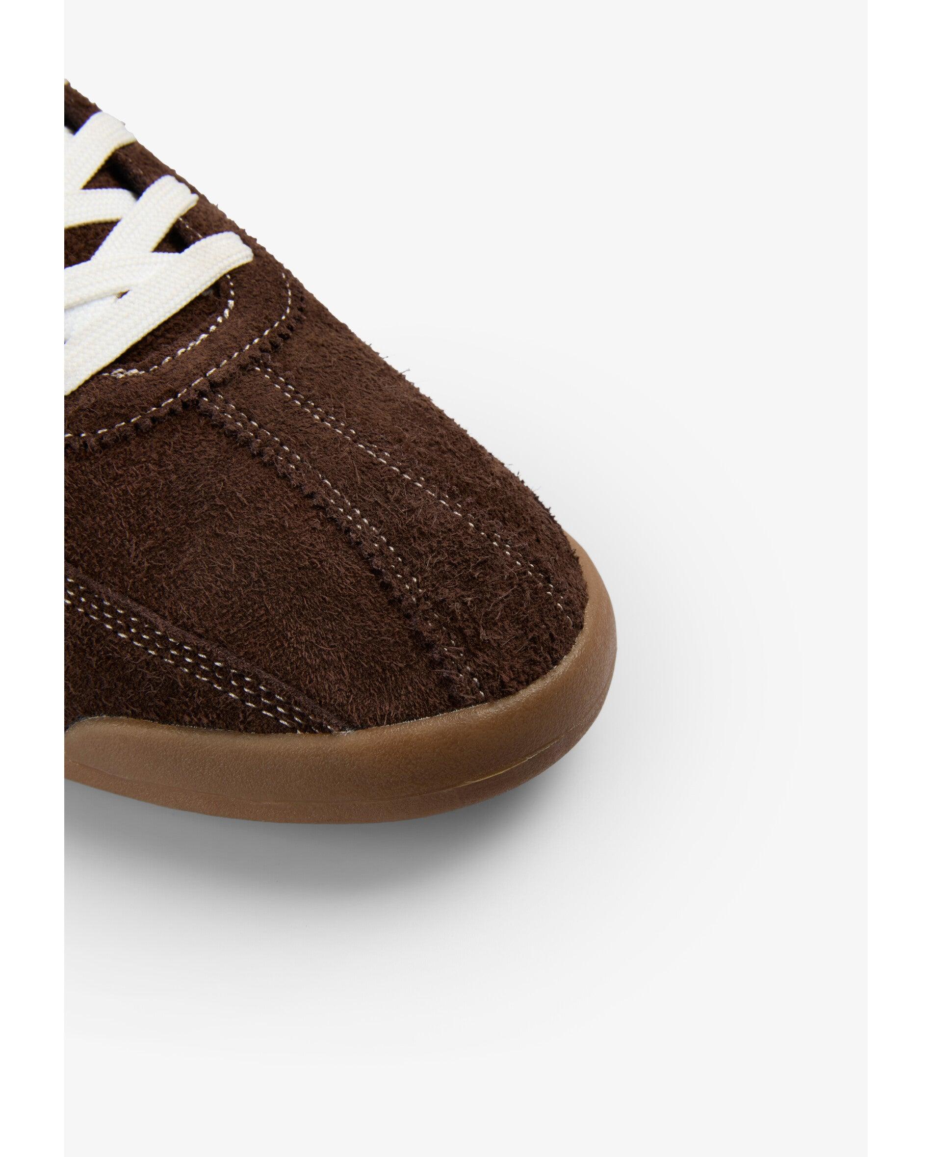 Zapatillas retro de hombre en ante y piel con talón a contraste - Scalpers - Marrón Marrón-5