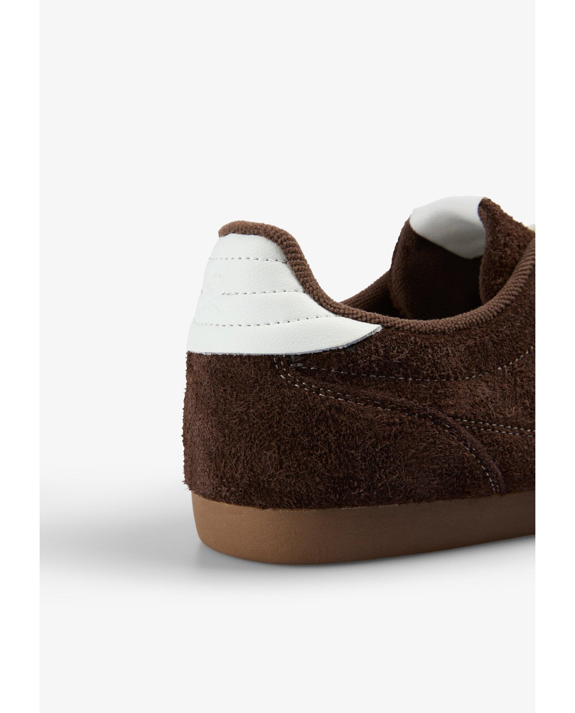 Zapatillas retro de hombre en ante y piel con talón a contraste - Scalpers - Marrón Marrón-8