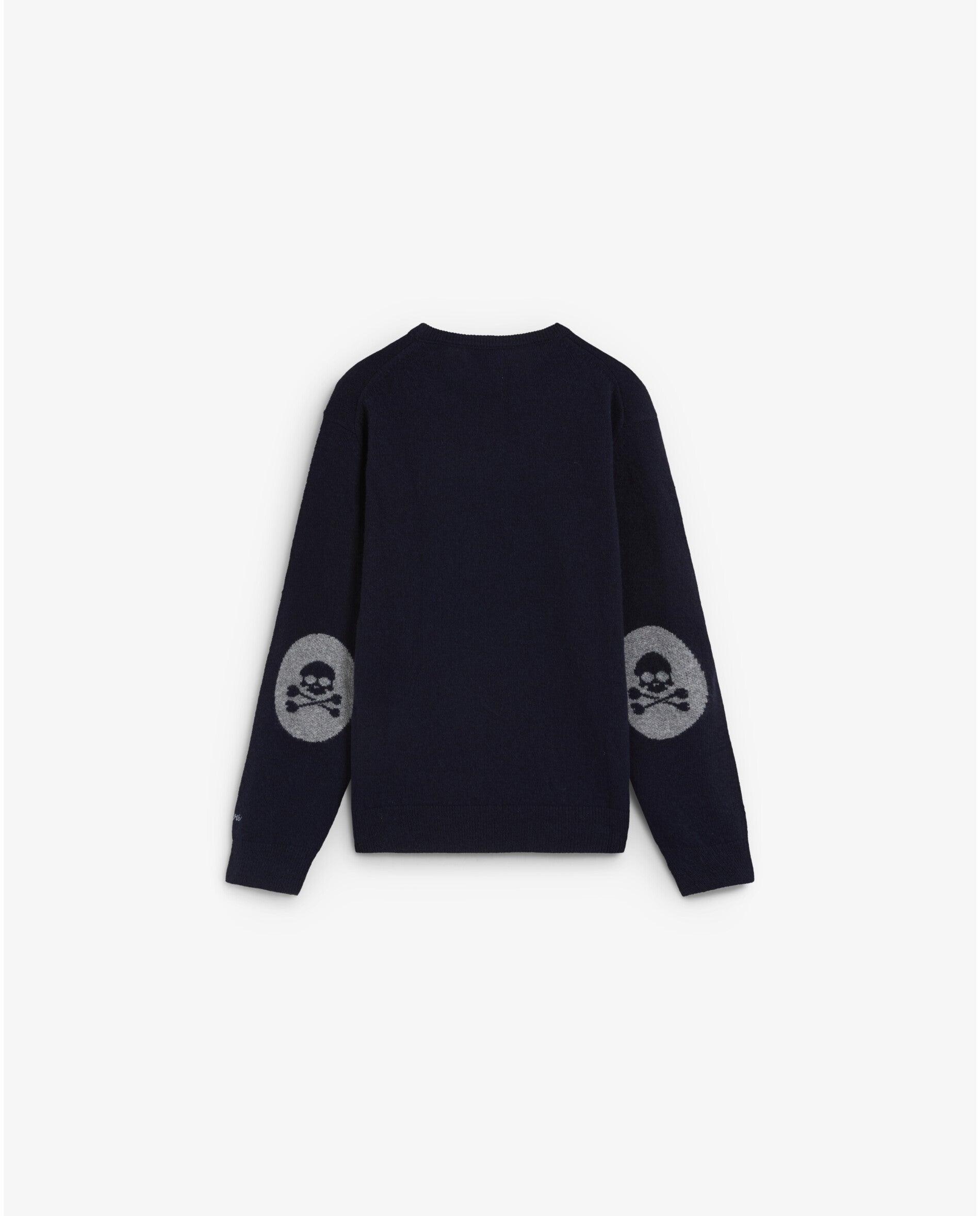 Jersey de niño con parches de calavera a contraste en los codos - Scalpers - Navy Navy-2
