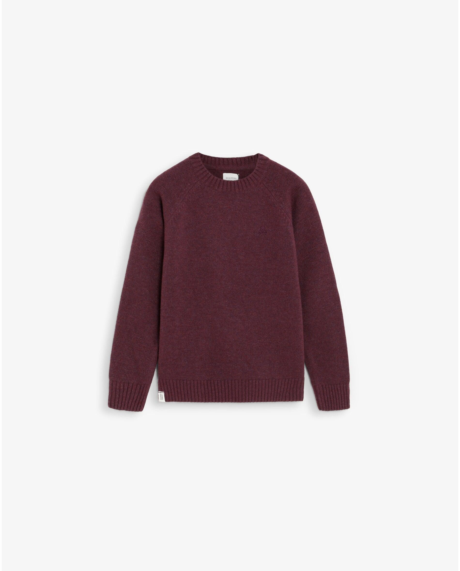 Jersey de niño liso con cuello redondo - Scalpers - Burdeos Burdeos-1