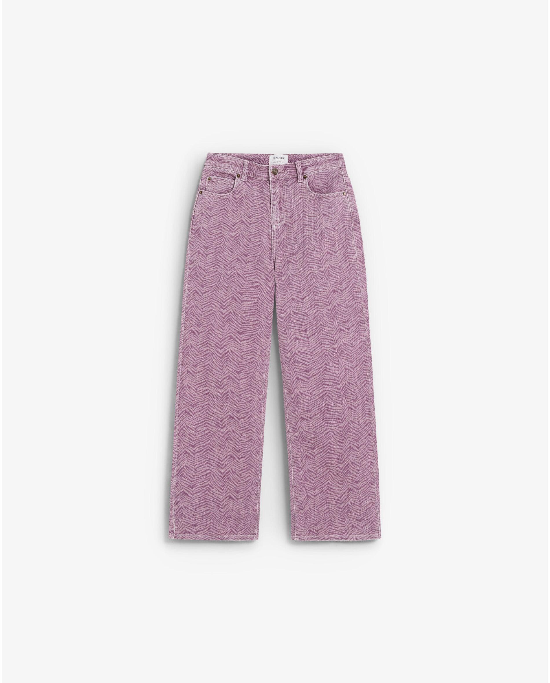 Imagen 1 de Pantalón cinco bolsillos de niña con estampado animal print - Scalpers - Malva Malva