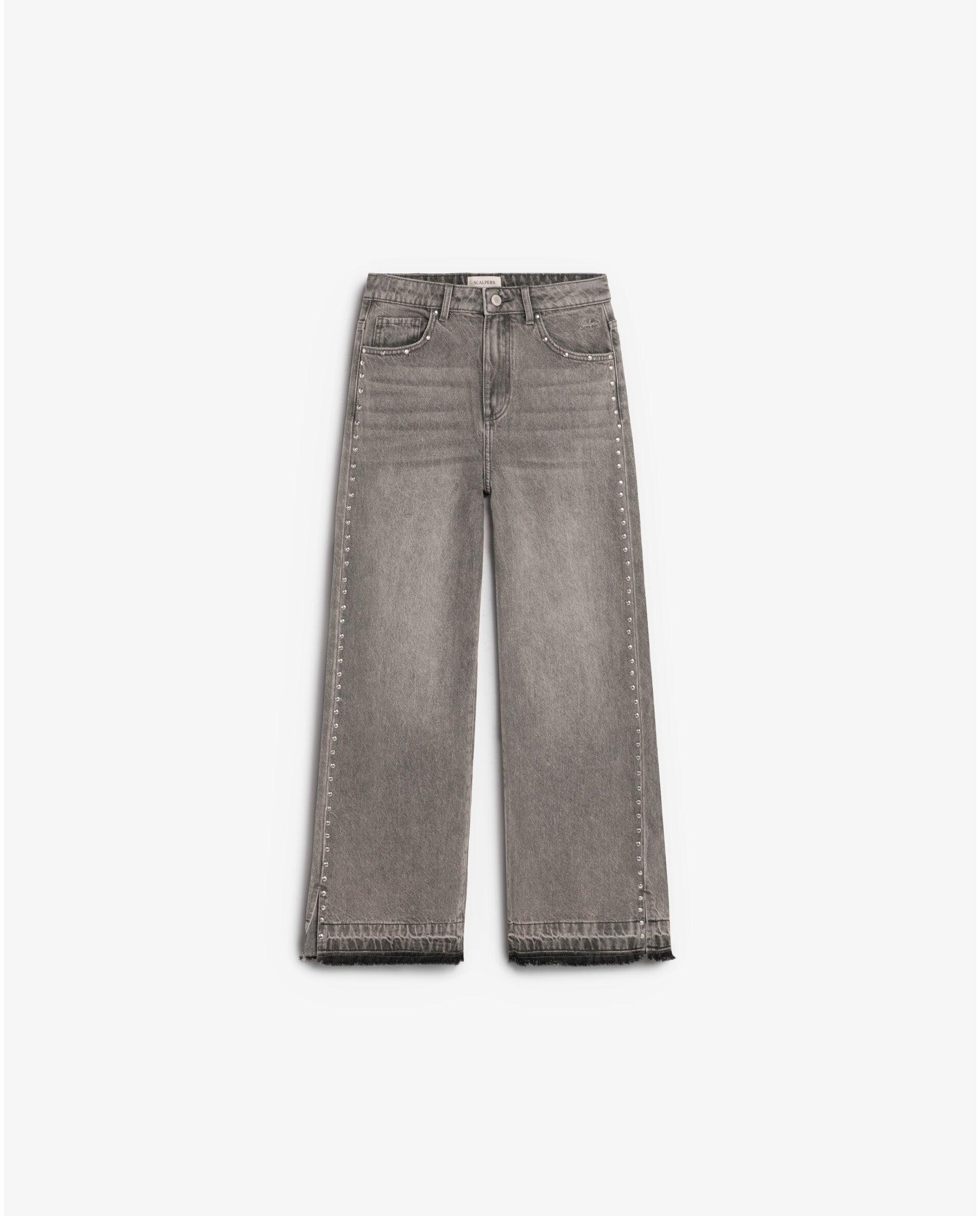 Vauero de niña wide leg con bajo desflecado