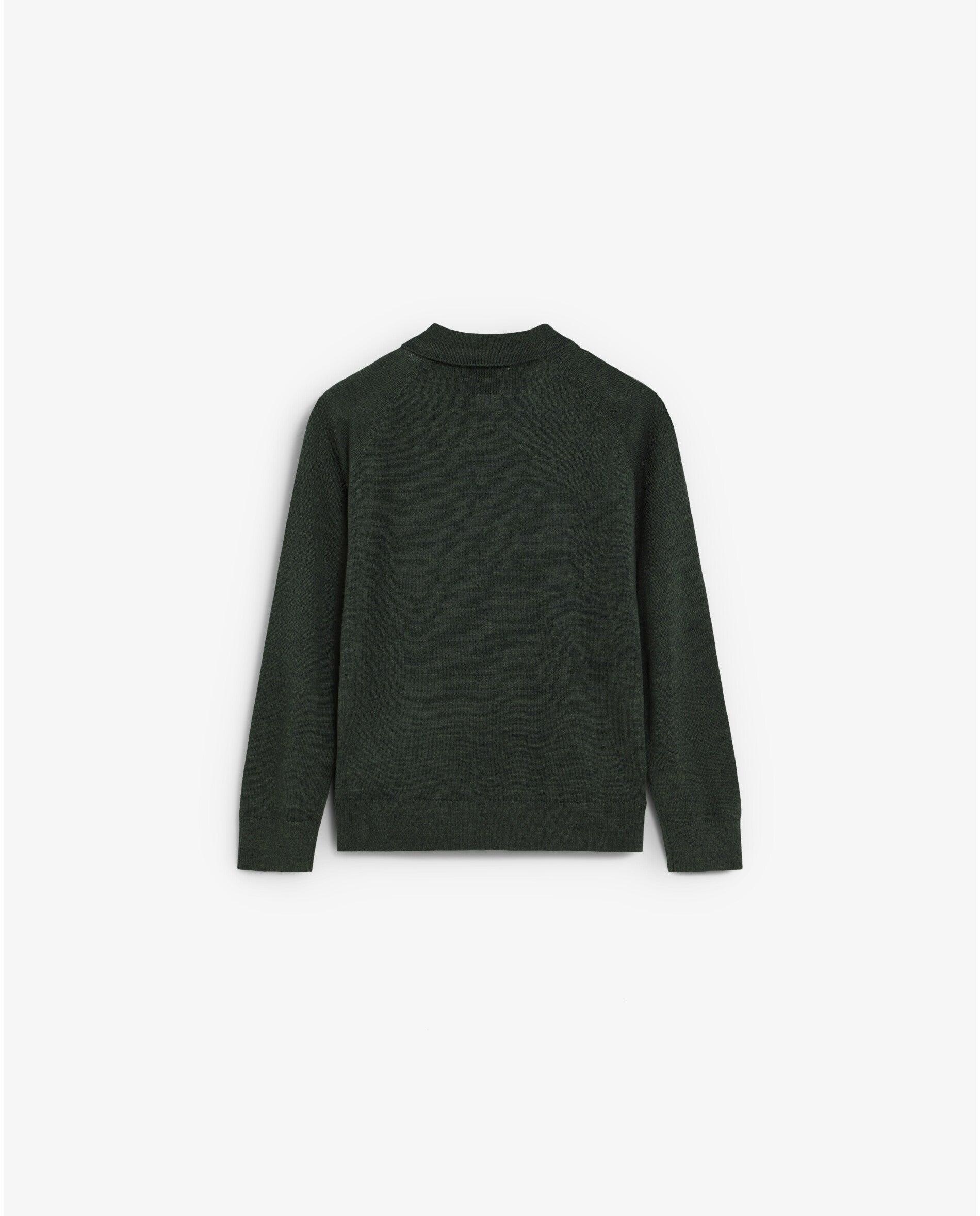Jersey de niño con cuello polo y acabados acanalados - Scalpers - Verde oscuro Verde oscuro-2
