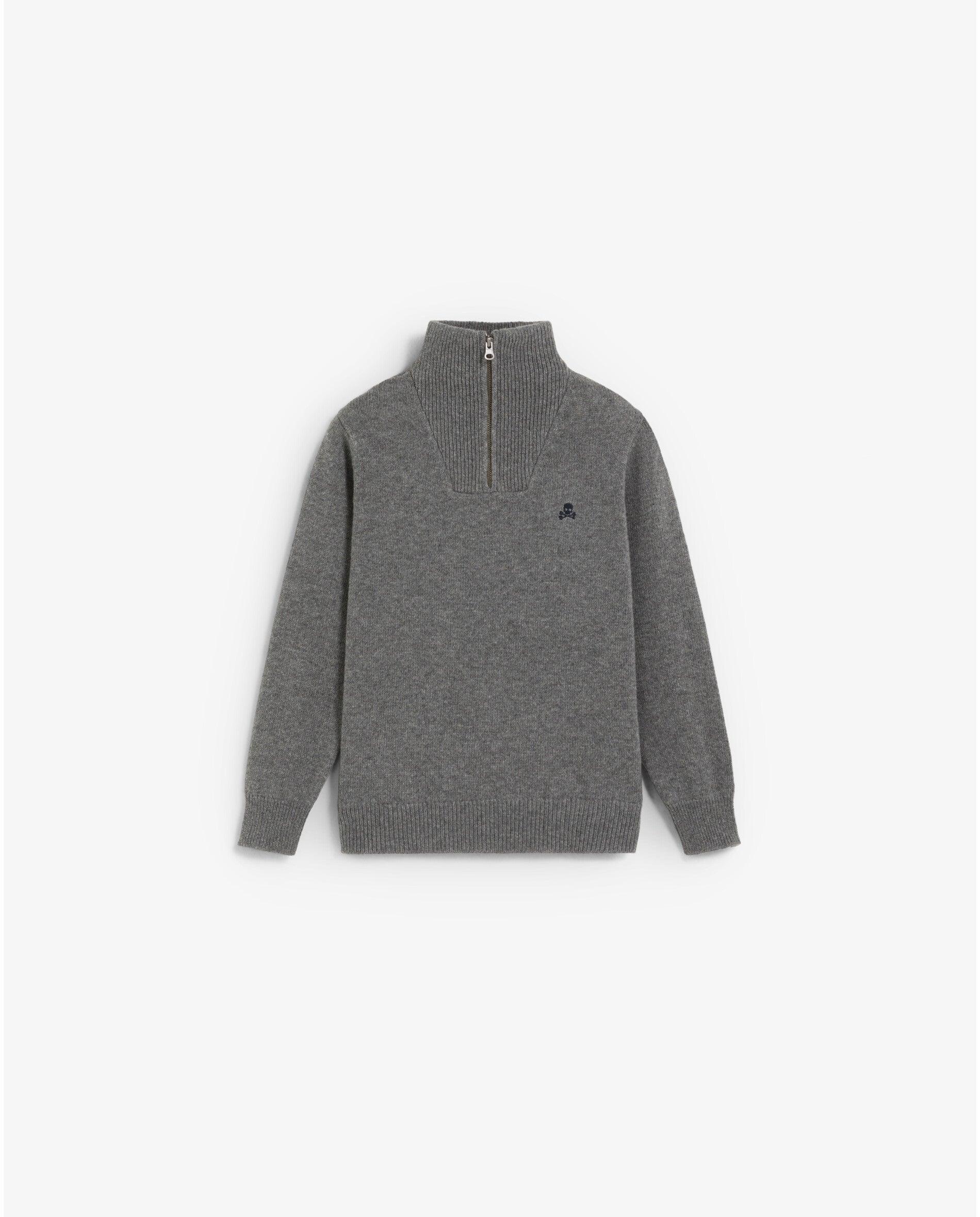Jersey de niño de cuello alto con cremallera - Scalpers - Gris Gris-1