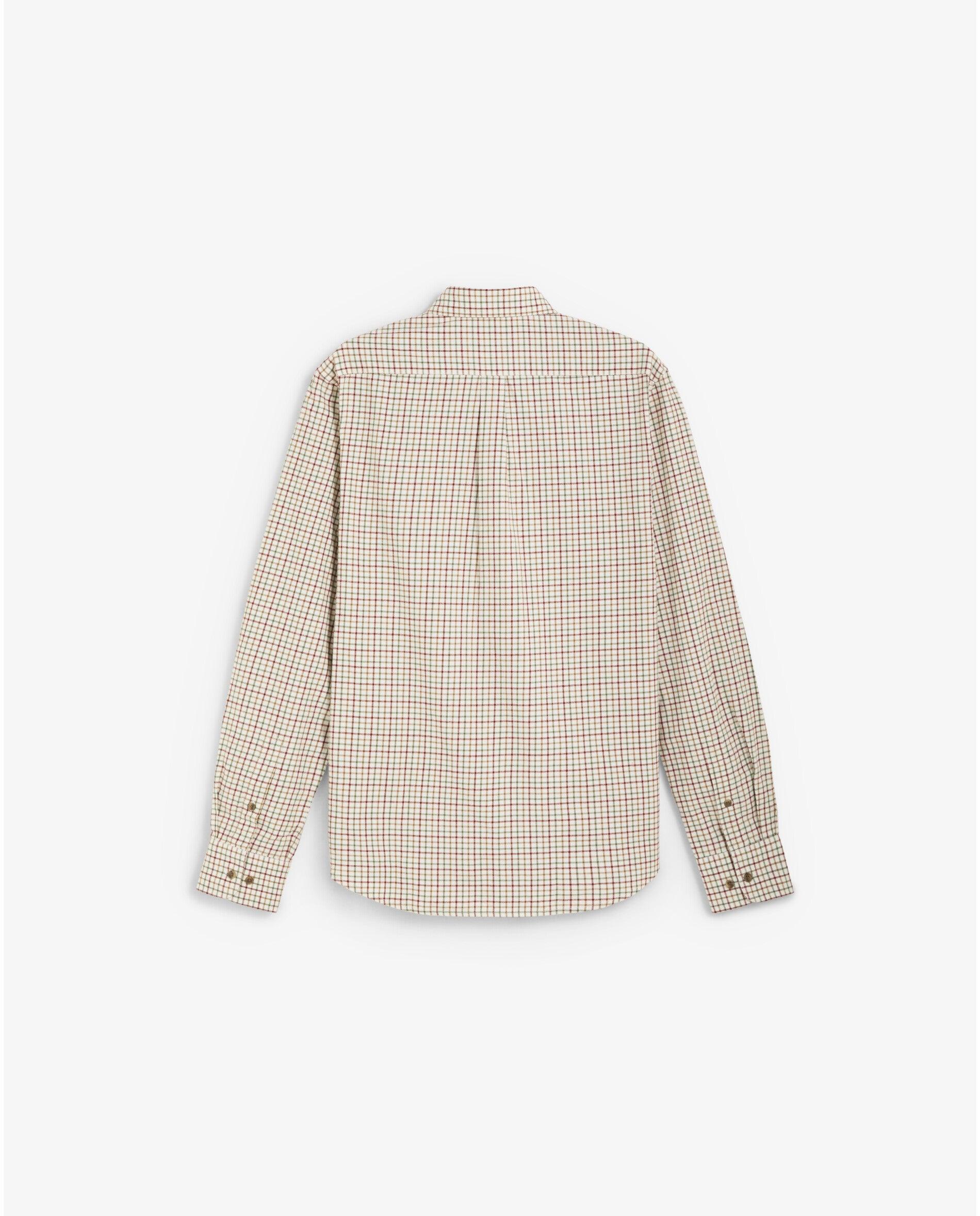 Camisa de cuadros de hombre regular fit con cuello abotonado - Scalpers - Crema Crema-3
