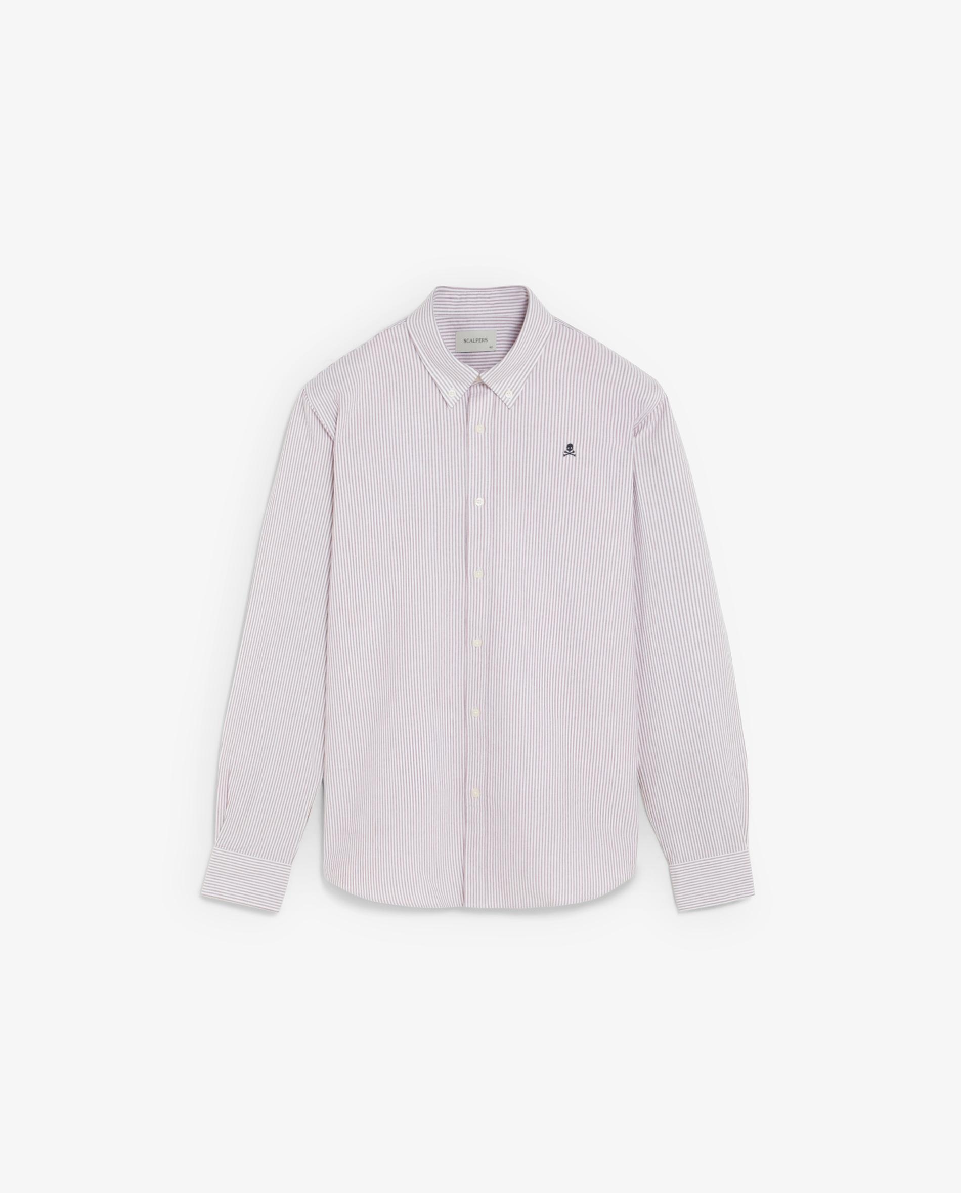 Camisa oxford de hombre regular fit de rayas - Scalpers - Burdeos Burdeos-7