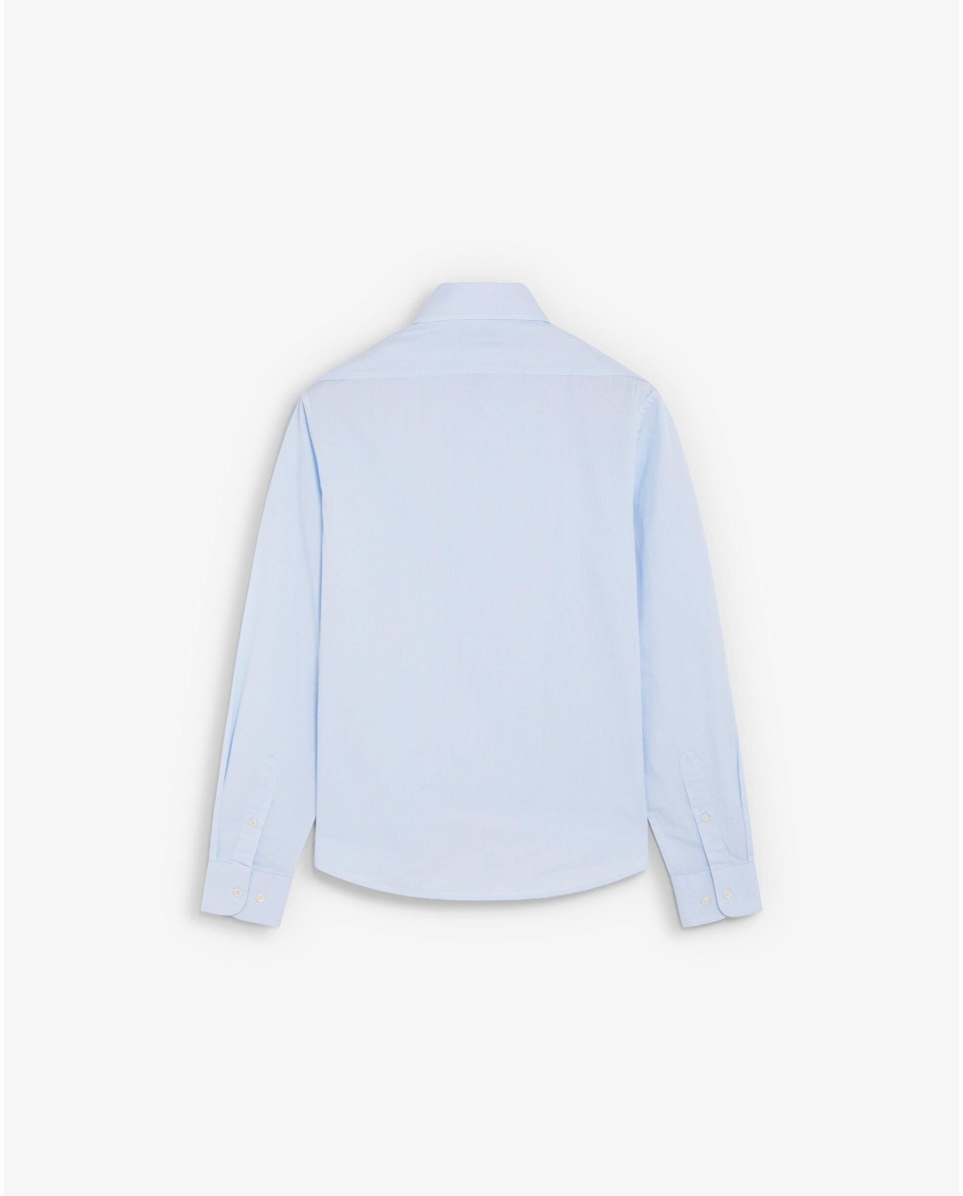 Camisa de hombre regular fit con microestampado de cuadros - Scalpers - Azul Azul-2