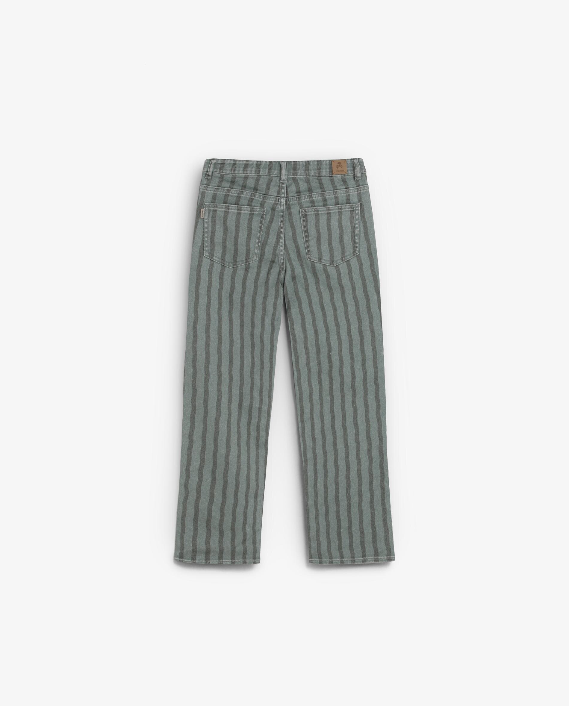 Vaquero de niña recto con estampado de ondas - Scalpers - Verde Verde-4