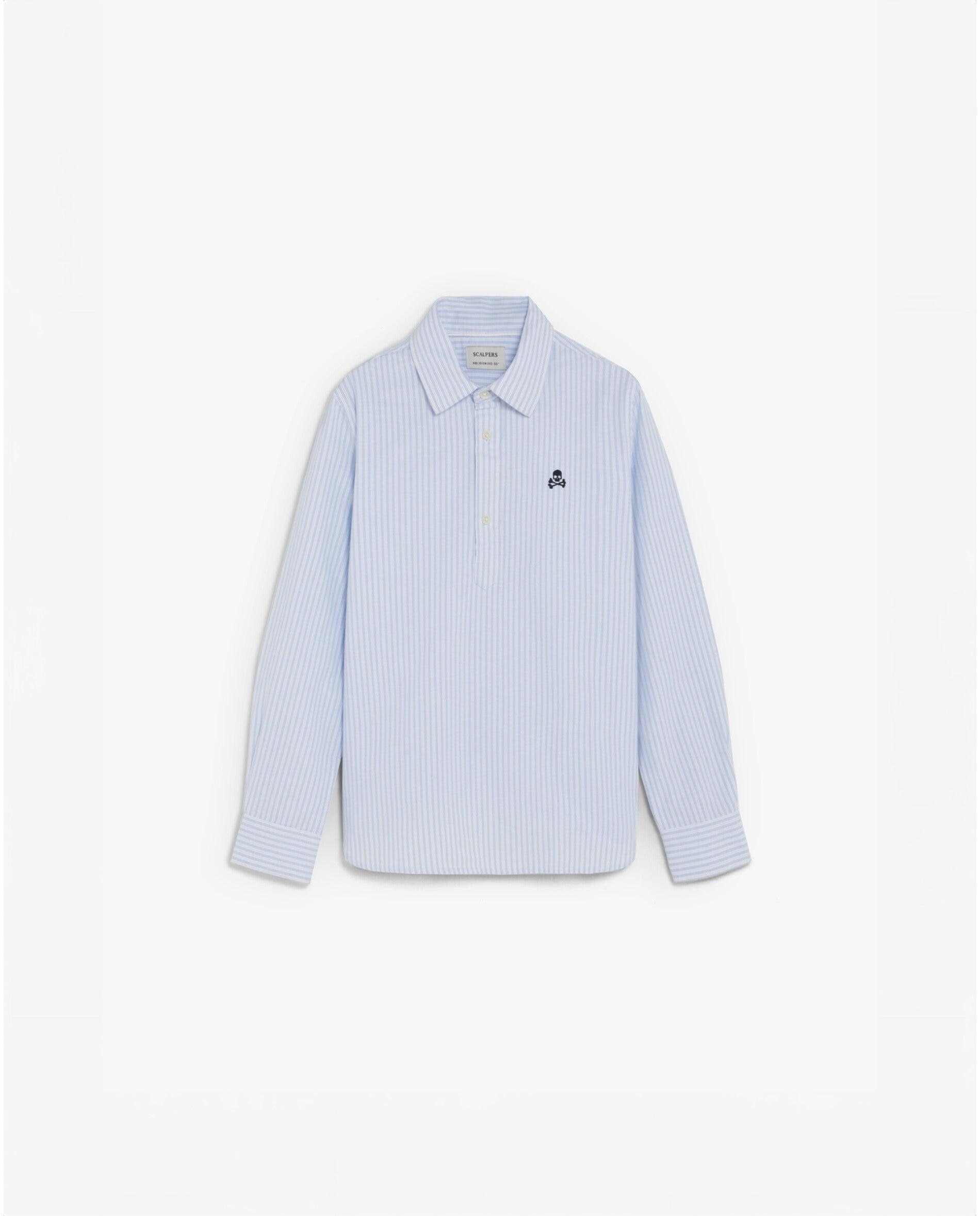 Imagen 0 de Camisa de niño polera con estampado de rayas Azul claro