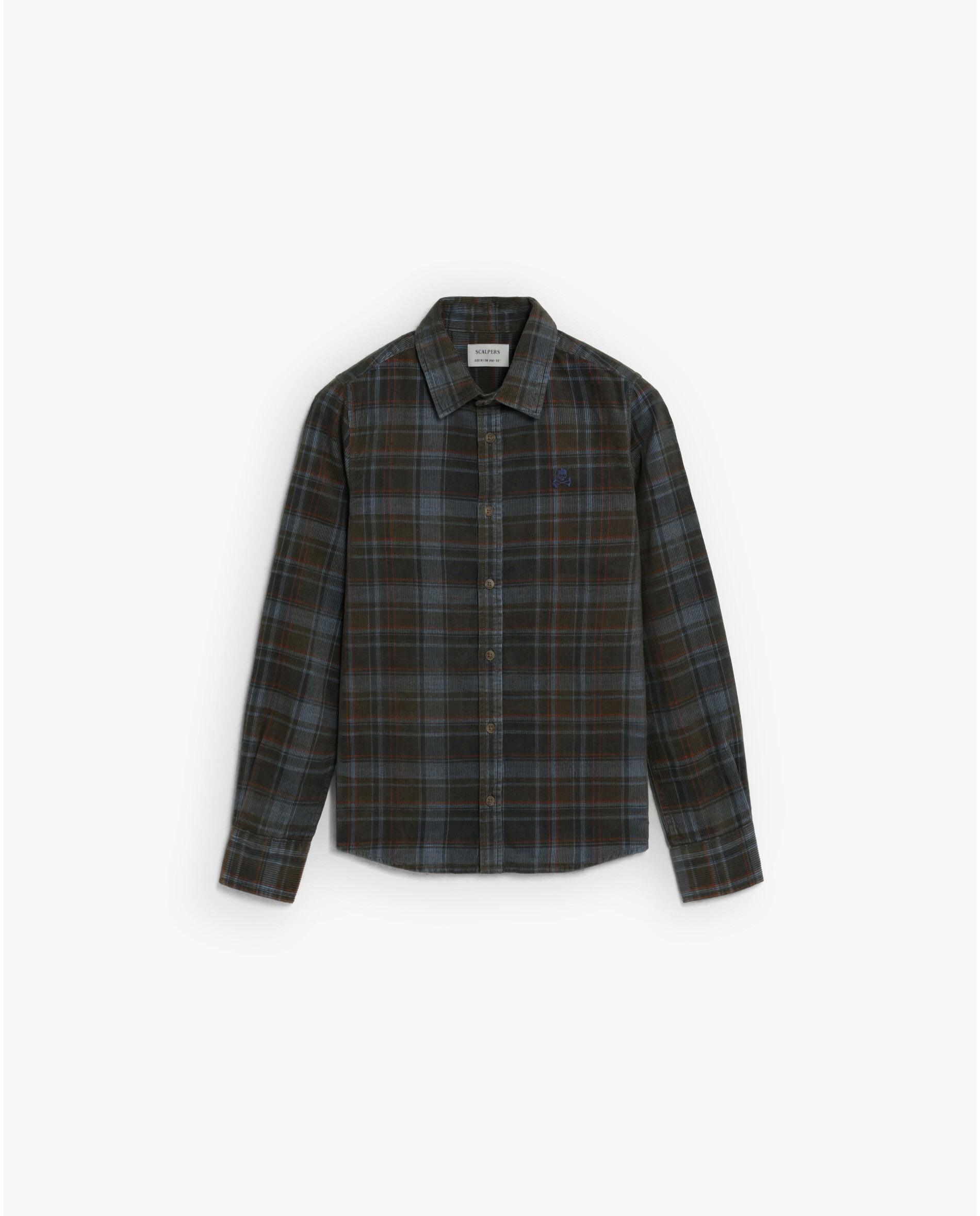 Imagen 0 de Camisa de niño regular fit con estampado de cuadros Marrón
