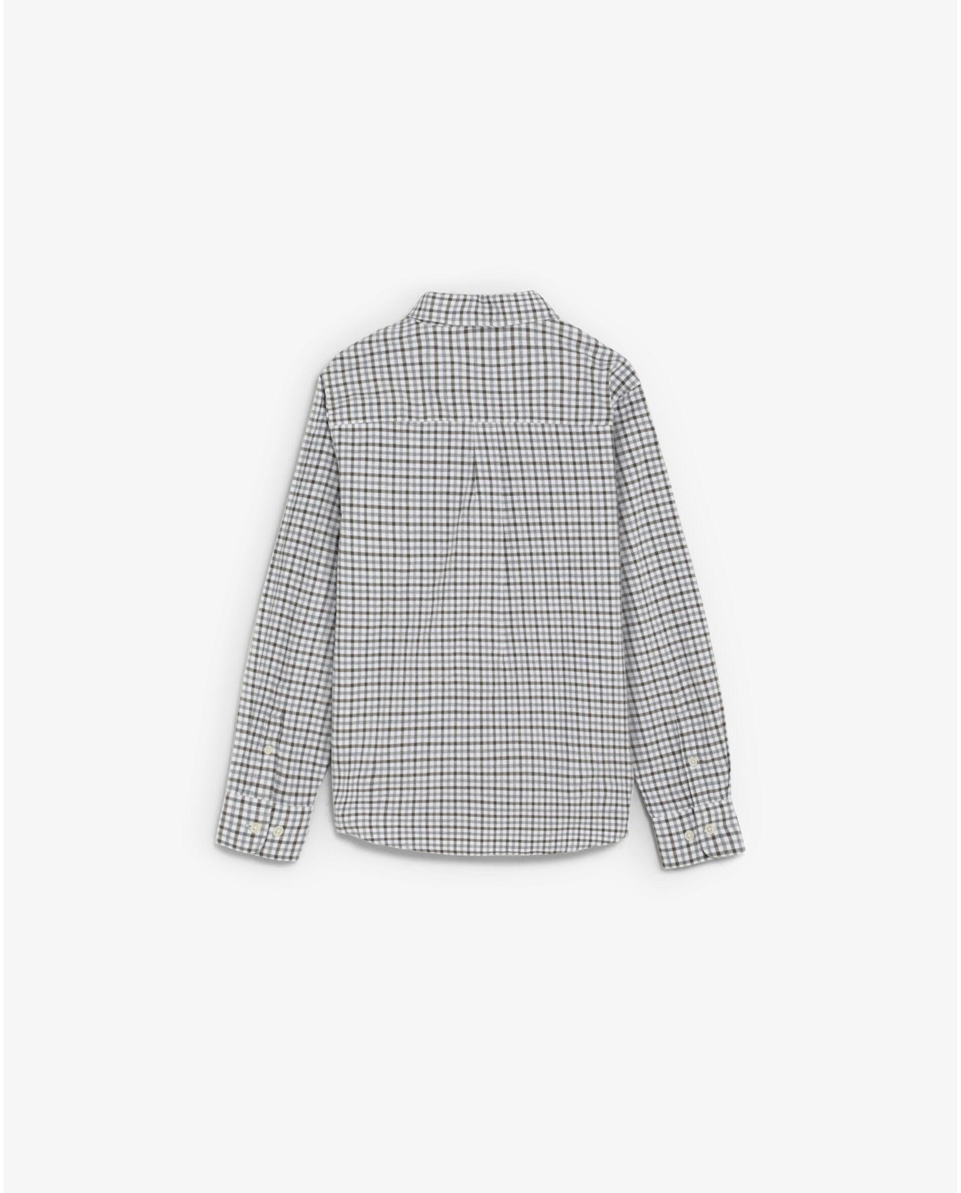 Camisa de niño regular fit con estampado de cuadros - Scalpers - Kaki Kaki-2