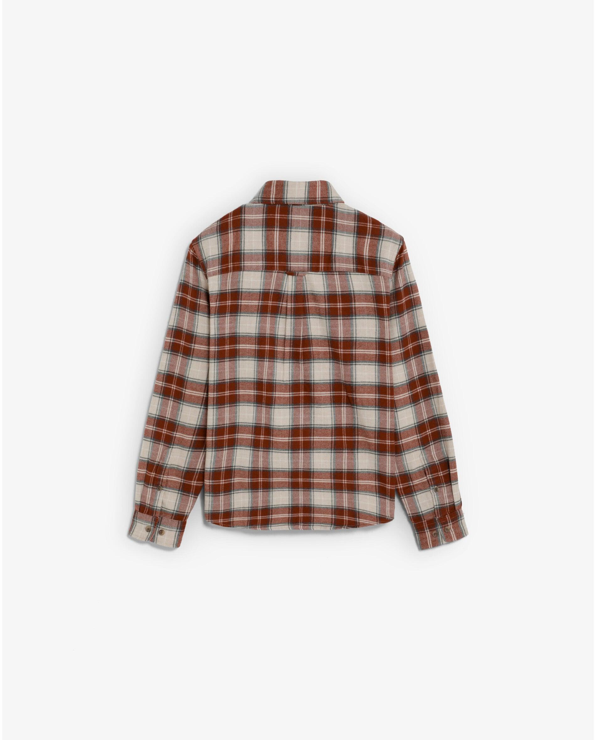 Camisa de niño regular fit con estampado de cuadros - Scalpers - Terracota Terracota-2