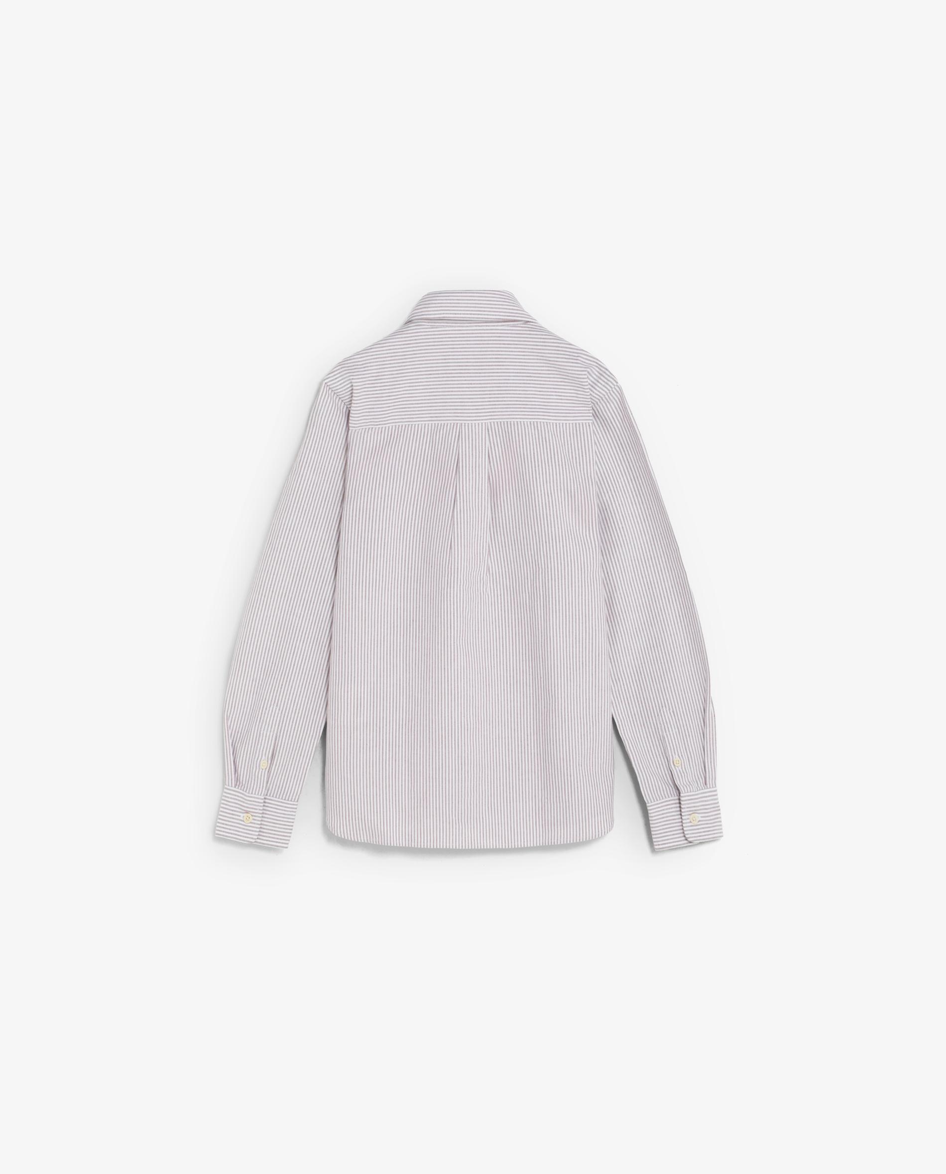 Camisa oxford de niño de manga larga con estampado de rayas - Scalpers - Burdeos Burdeos-2