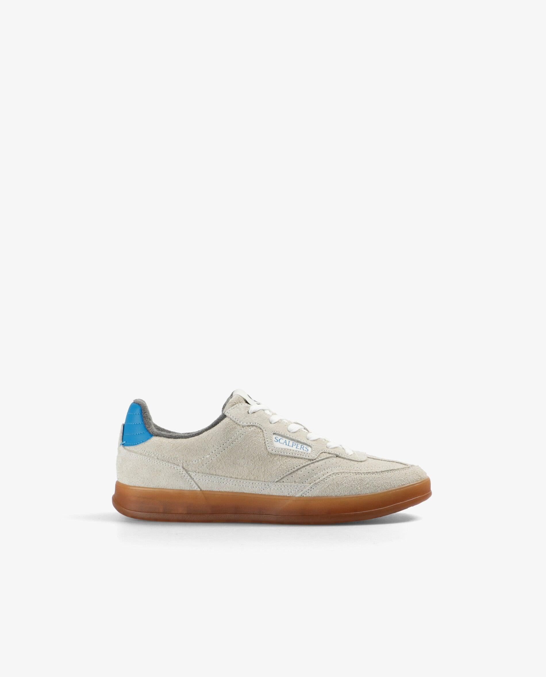 Zapatillas retro de hombre de ante con talón a contraste - Scalpers - Crema Crema-1