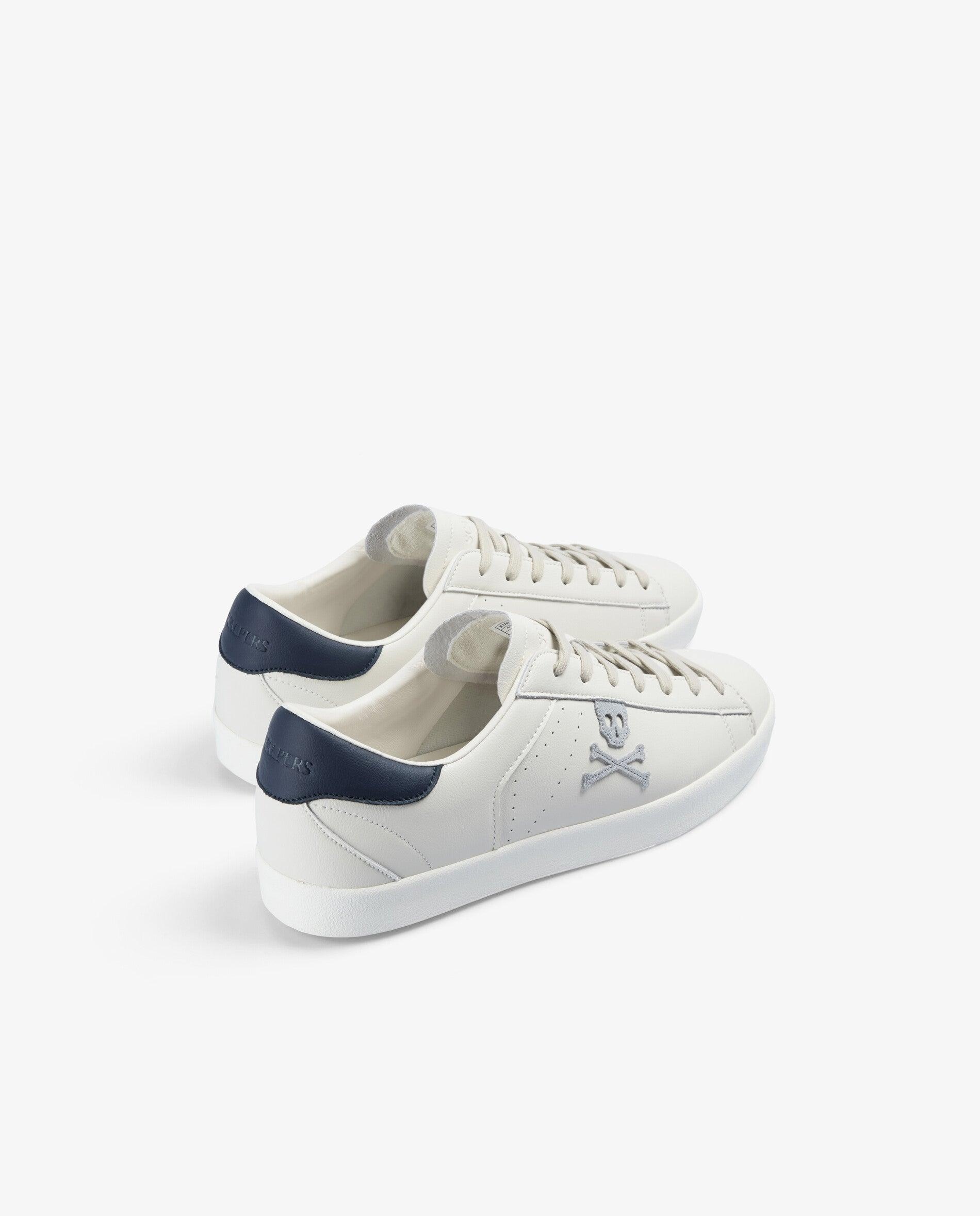 Zapatillas de vestir de hombre en piel con detalle a contraste en el talón - Scalpers - Azul/Blanco Azul/Blanco-2