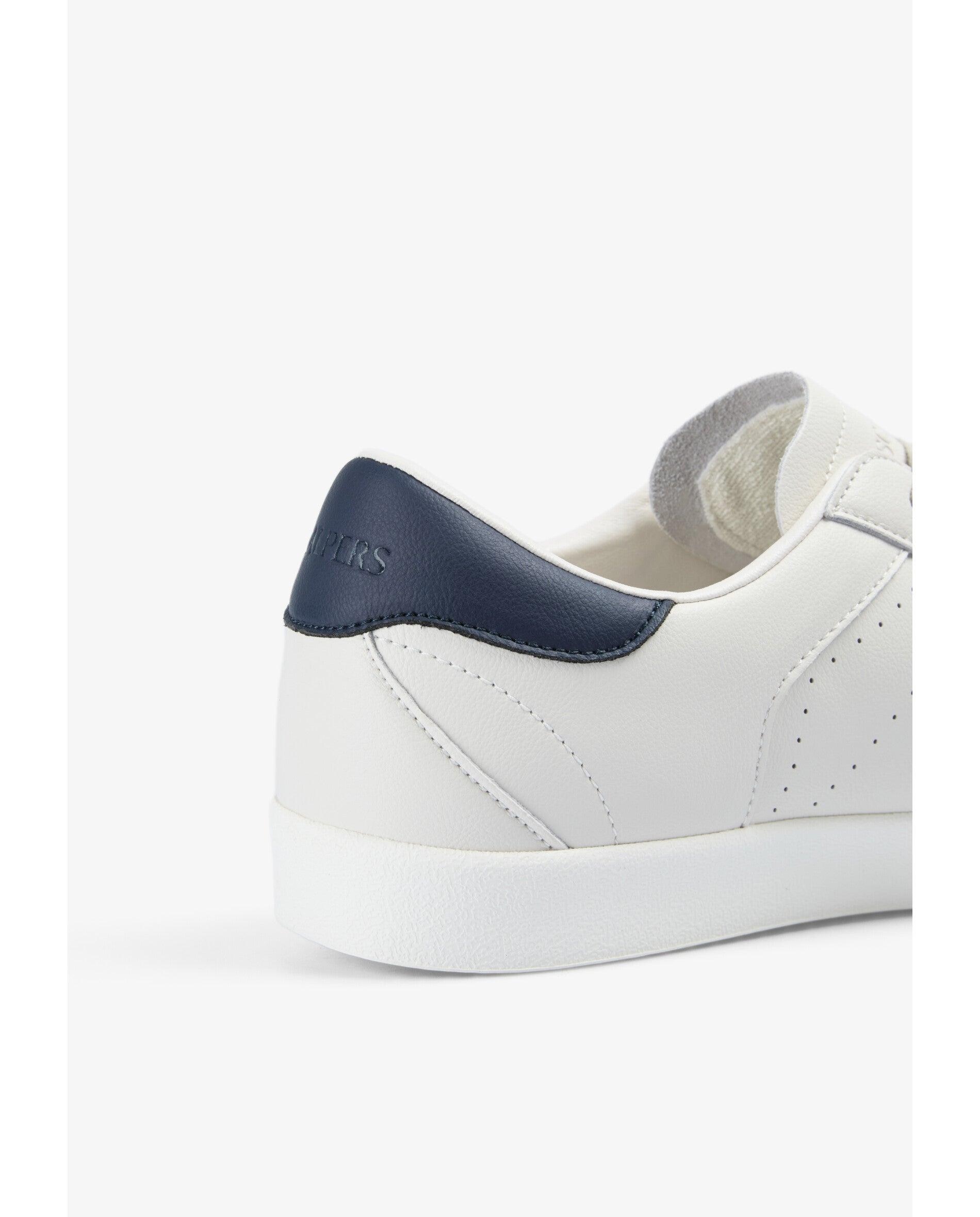 Zapatillas de vestir de hombre en piel con detalle a contraste en el talón - Scalpers - Azul/Blanco Azul/Blanco-7