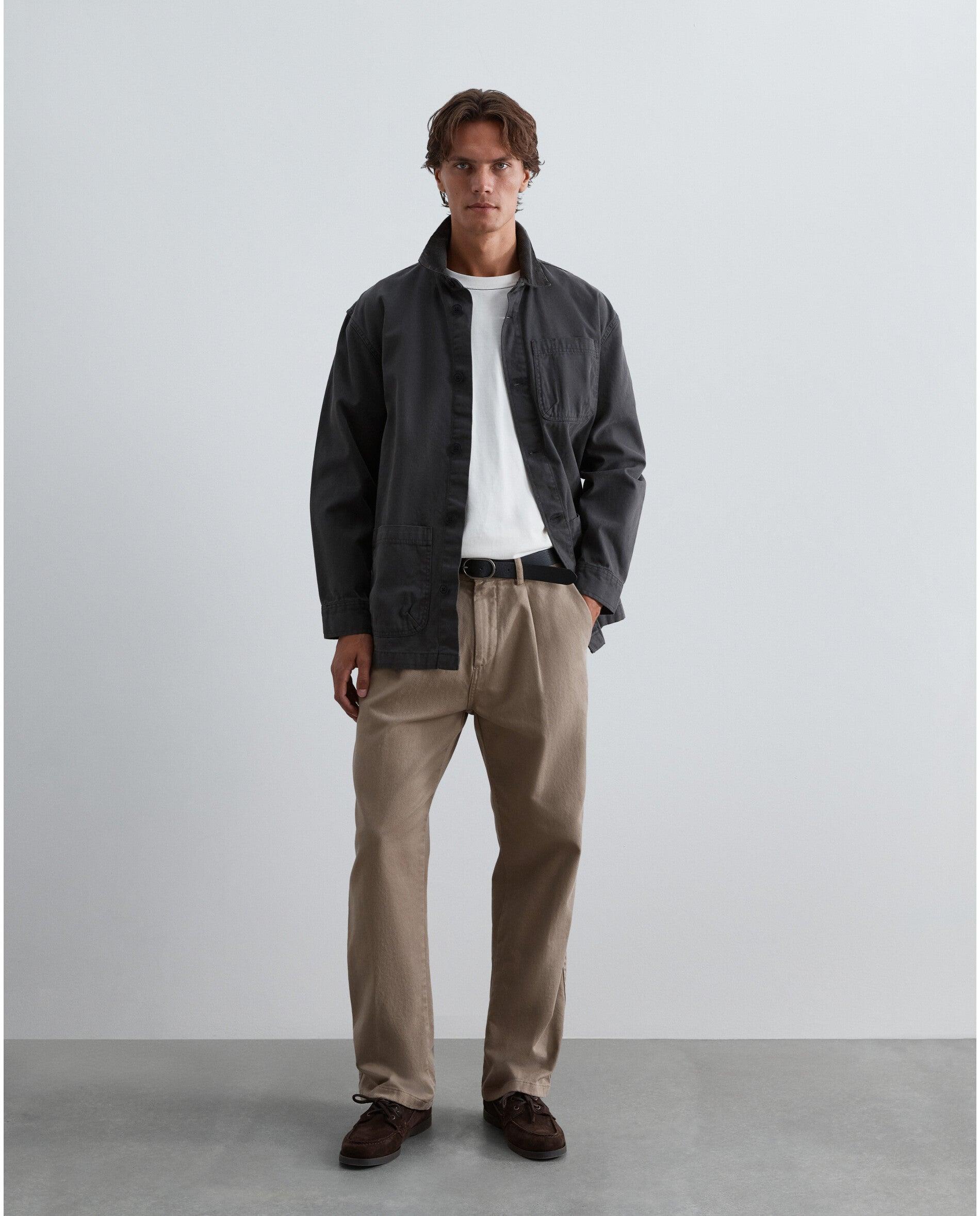 Sobrecamisa de hombre efecto lavado con bolsillos parche - Scalpers - Antracita Antracita-2