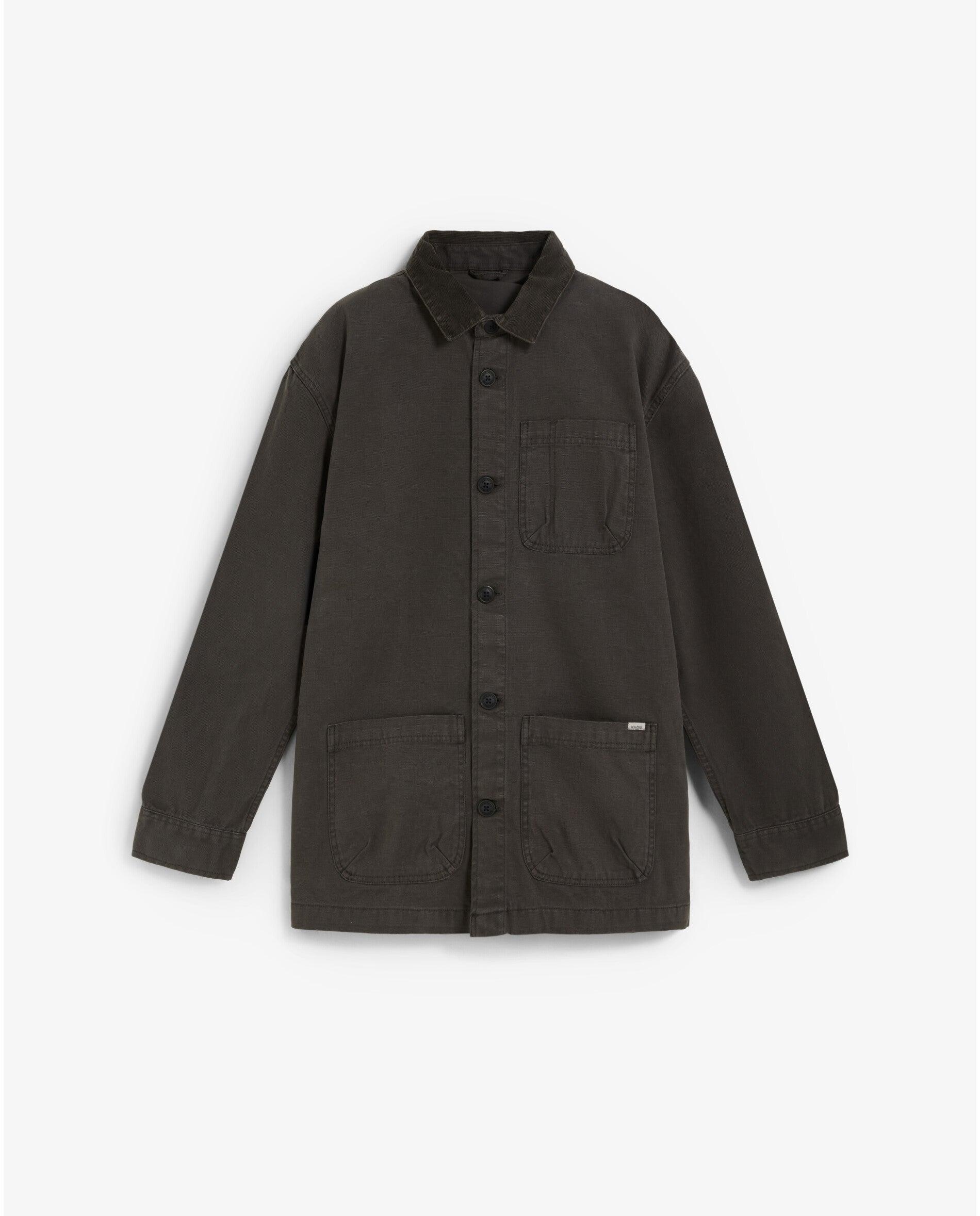 Sobrecamisa de hombre efecto lavado con bolsillos parche - Scalpers - Antracita Antracita-9