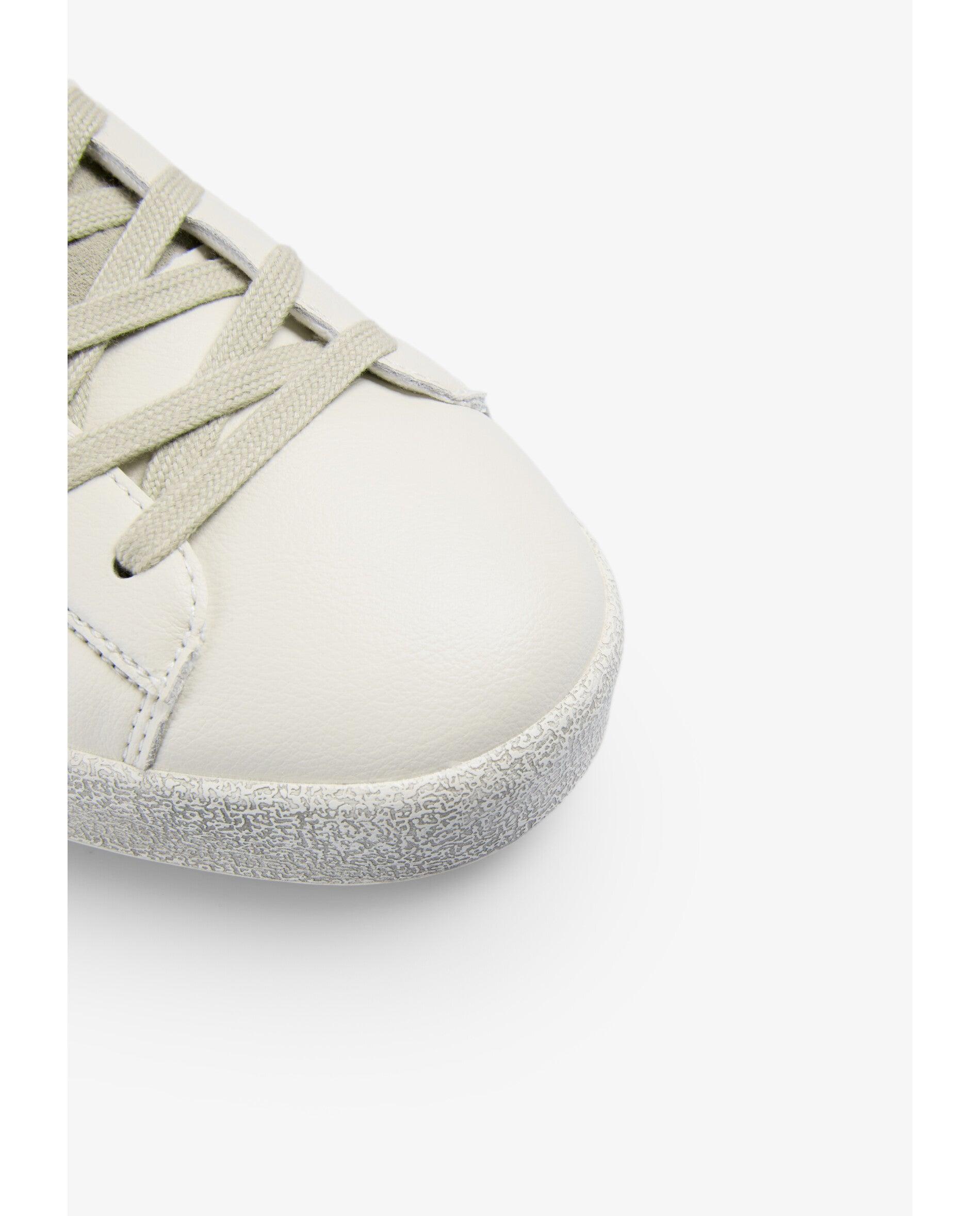 Zapatillas de vestir de hombre en piel con detalle a contraste en el talón - Scalpers - Blanco / Verde Blanco / Verde-5