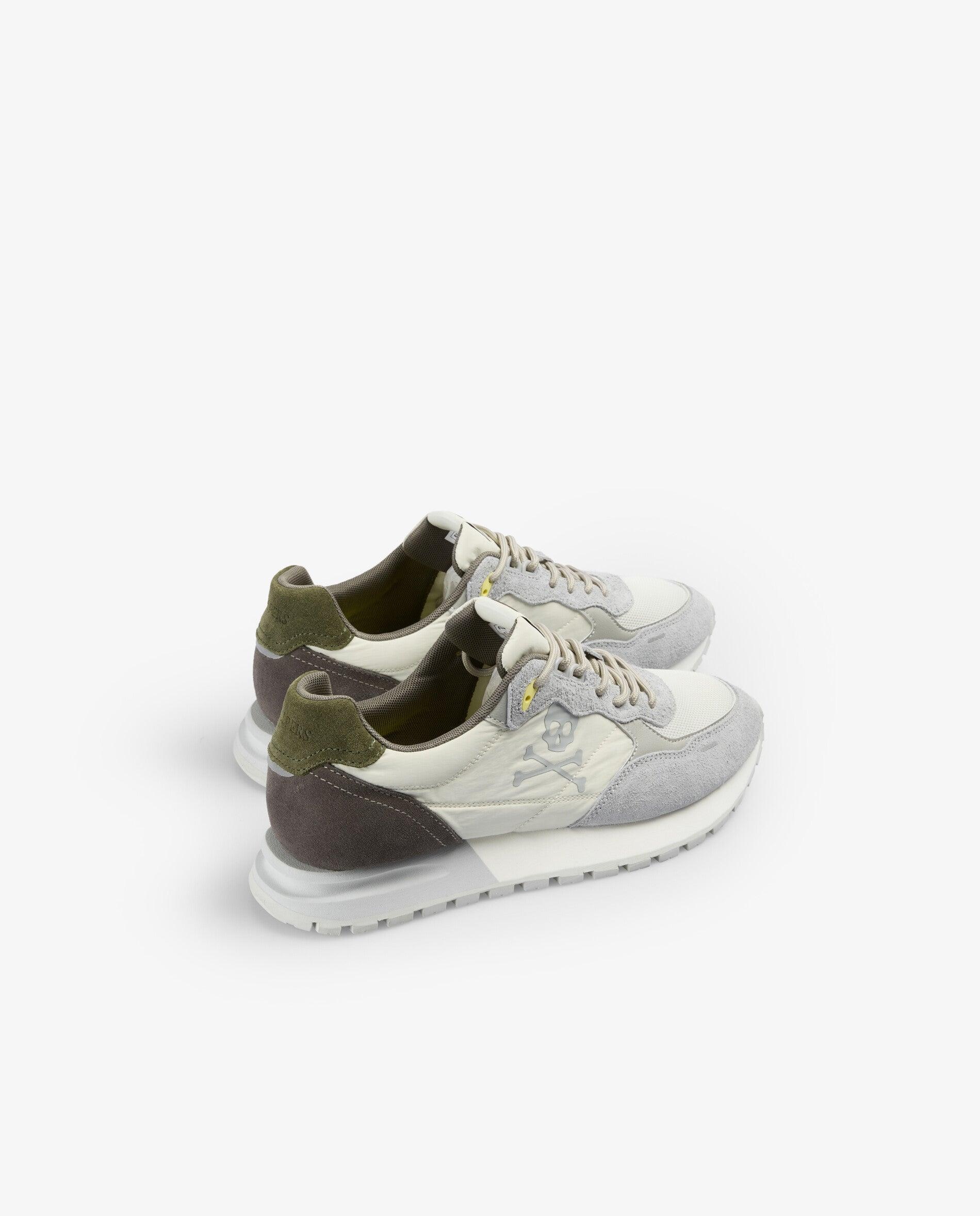 Zapatillas retro de hombre combinadas con suela dentada - Scalpers - Kaki Kaki-2