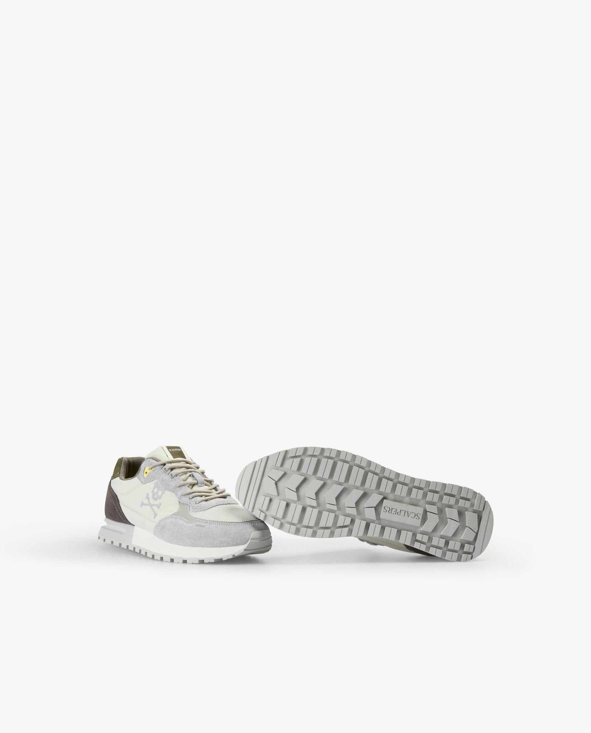 Zapatillas retro de hombre combinadas con suela dentada - Scalpers - Kaki Kaki-4