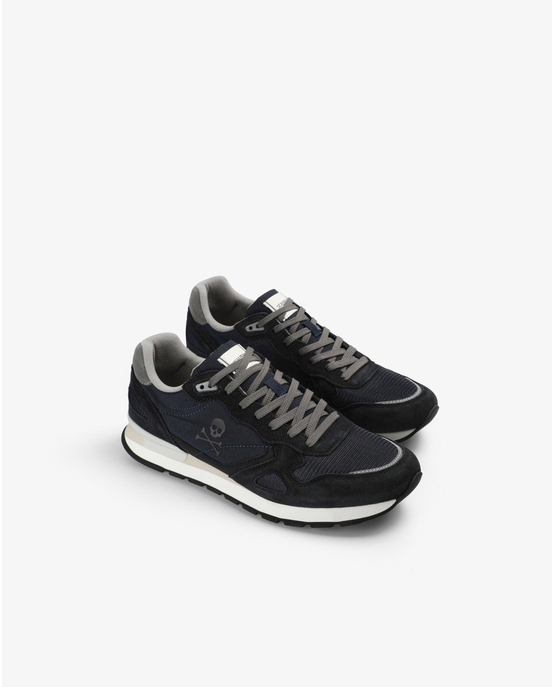 Zapatillas vintage de hombre en ante y malla - Scalpers - Navy Navy-3