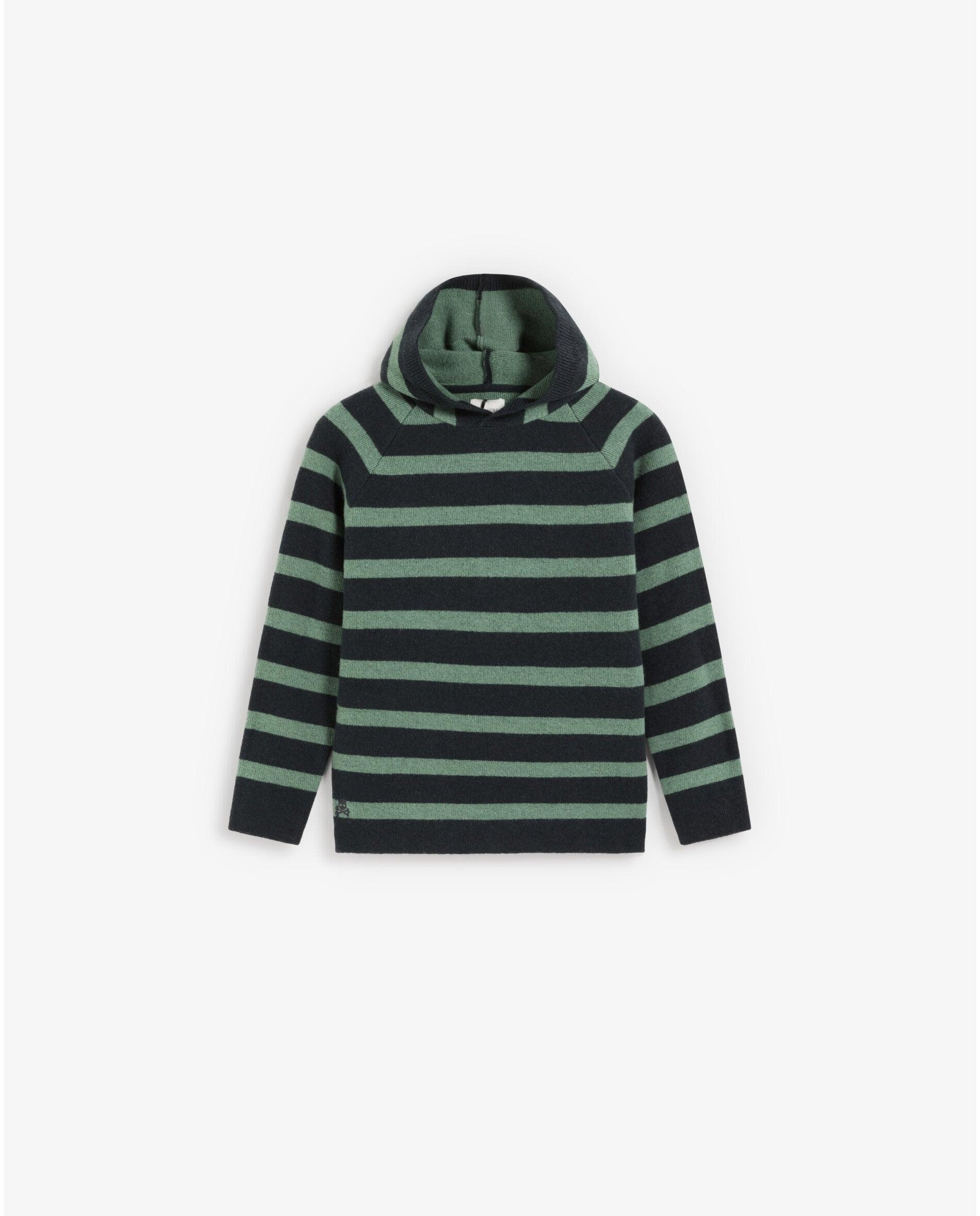 Imagen 0 de Jersey de niño a rayas con capucha Verde Agua