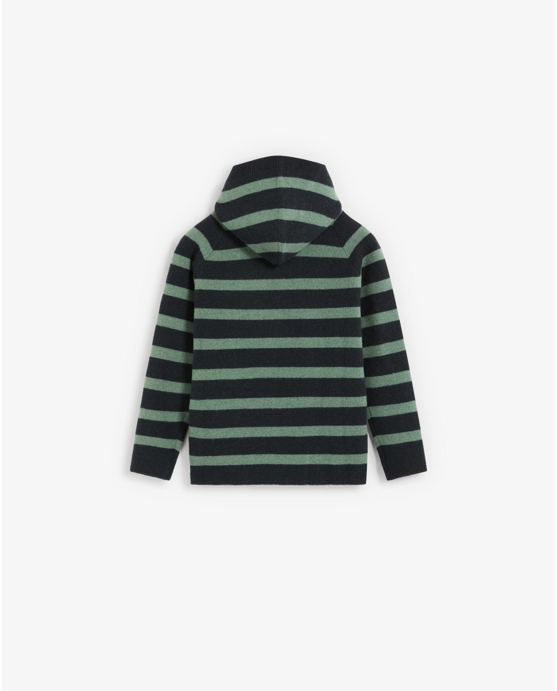 Jersey de niño a rayas con capucha - Scalpers - Verde Agua Verde Agua-2
