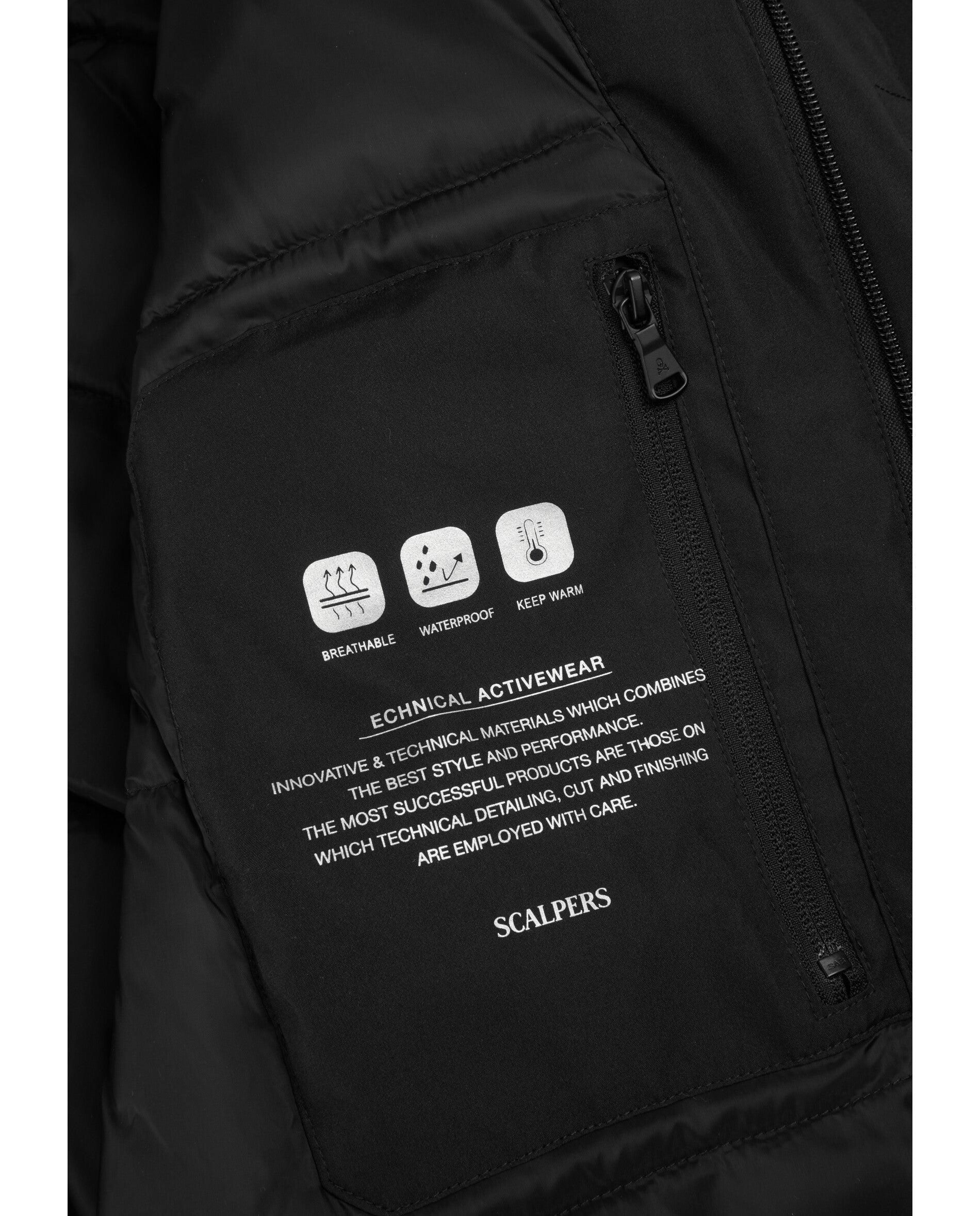 Parka de hombre waterproof con capucha - Scalpers - Antracita Antracita-6