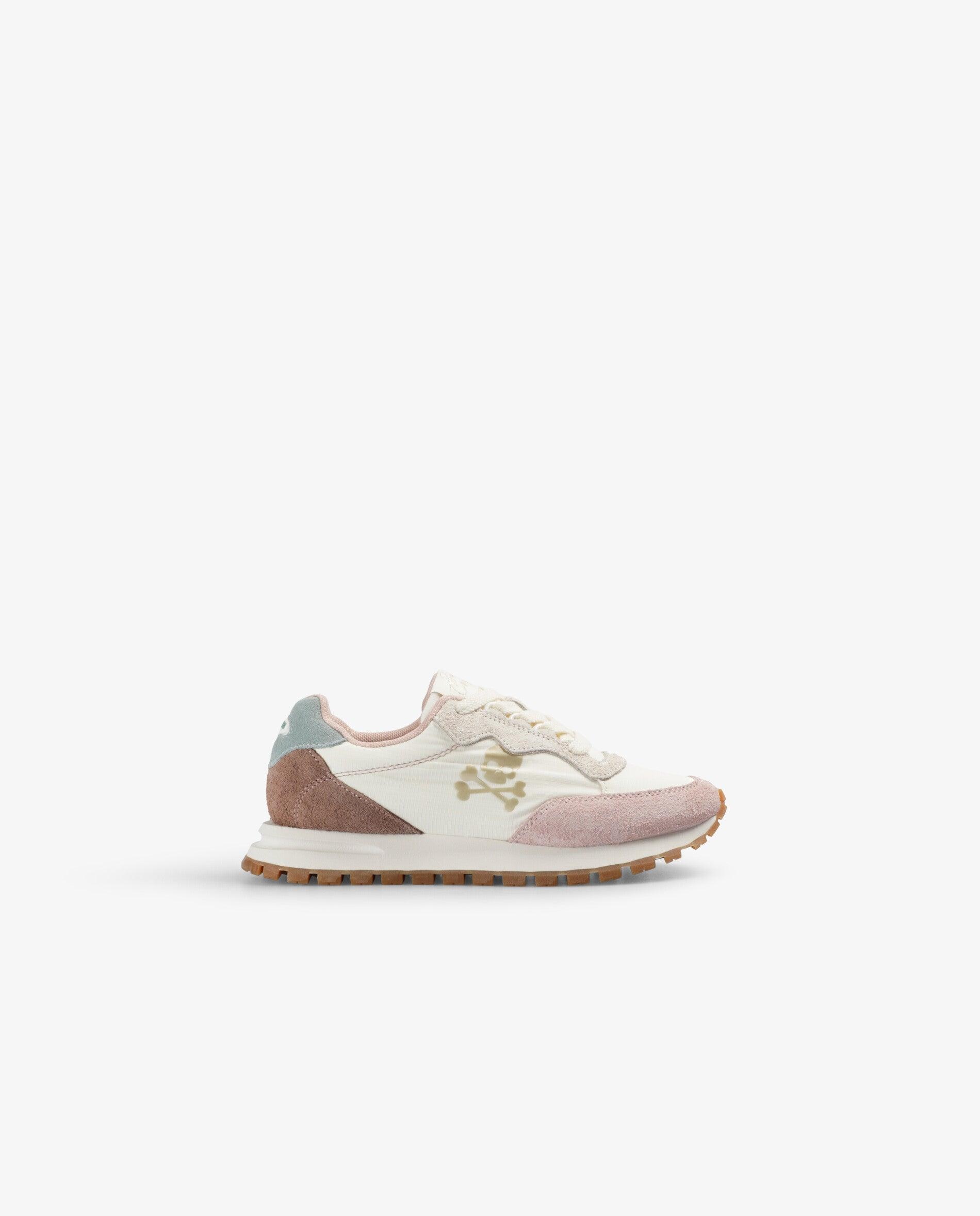 Zapatillas deportivas de niña estilo retro con suela dentada - Scalpers - Blanco / Rosa Blanco / Rosa-1
