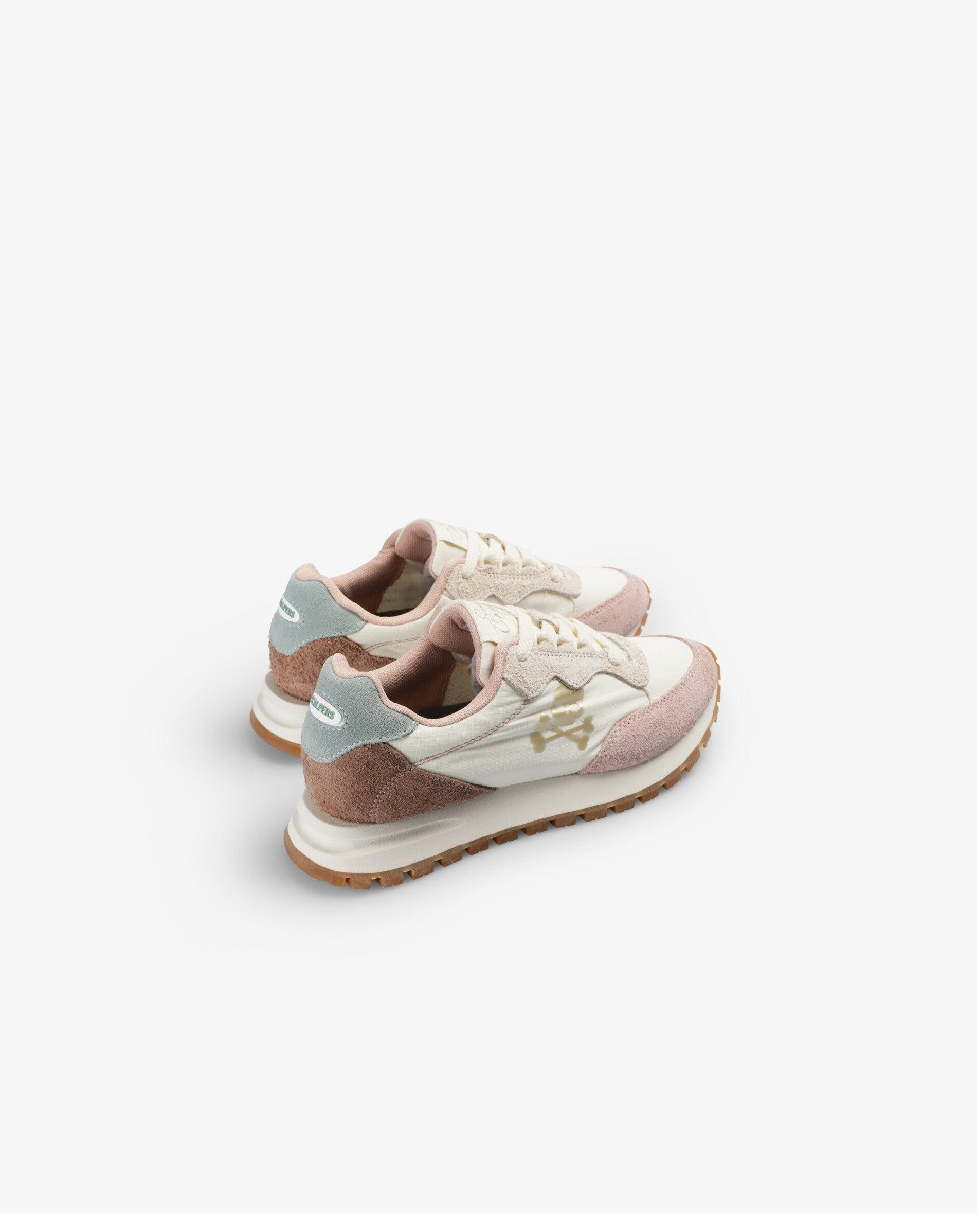Zapatillas deportivas de niña estilo retro con suela dentada - Scalpers - Blanco / Rosa Blanco / Rosa-3