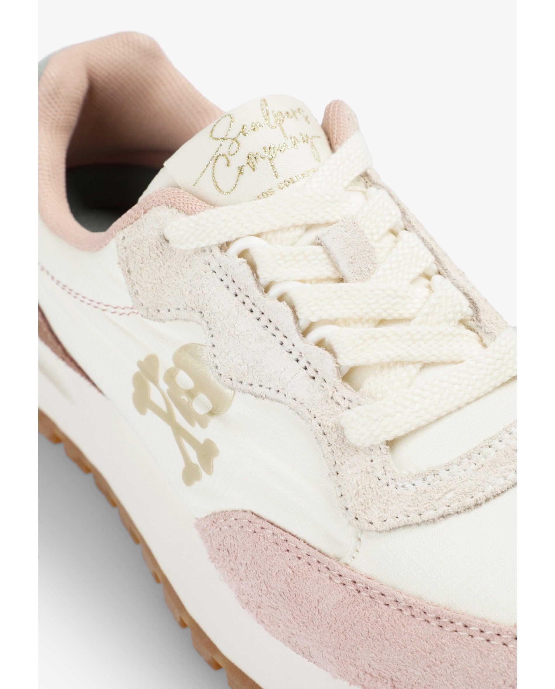 Zapatillas deportivas de niña estilo retro con suela dentada - Scalpers - Blanco / Rosa Blanco / Rosa-6