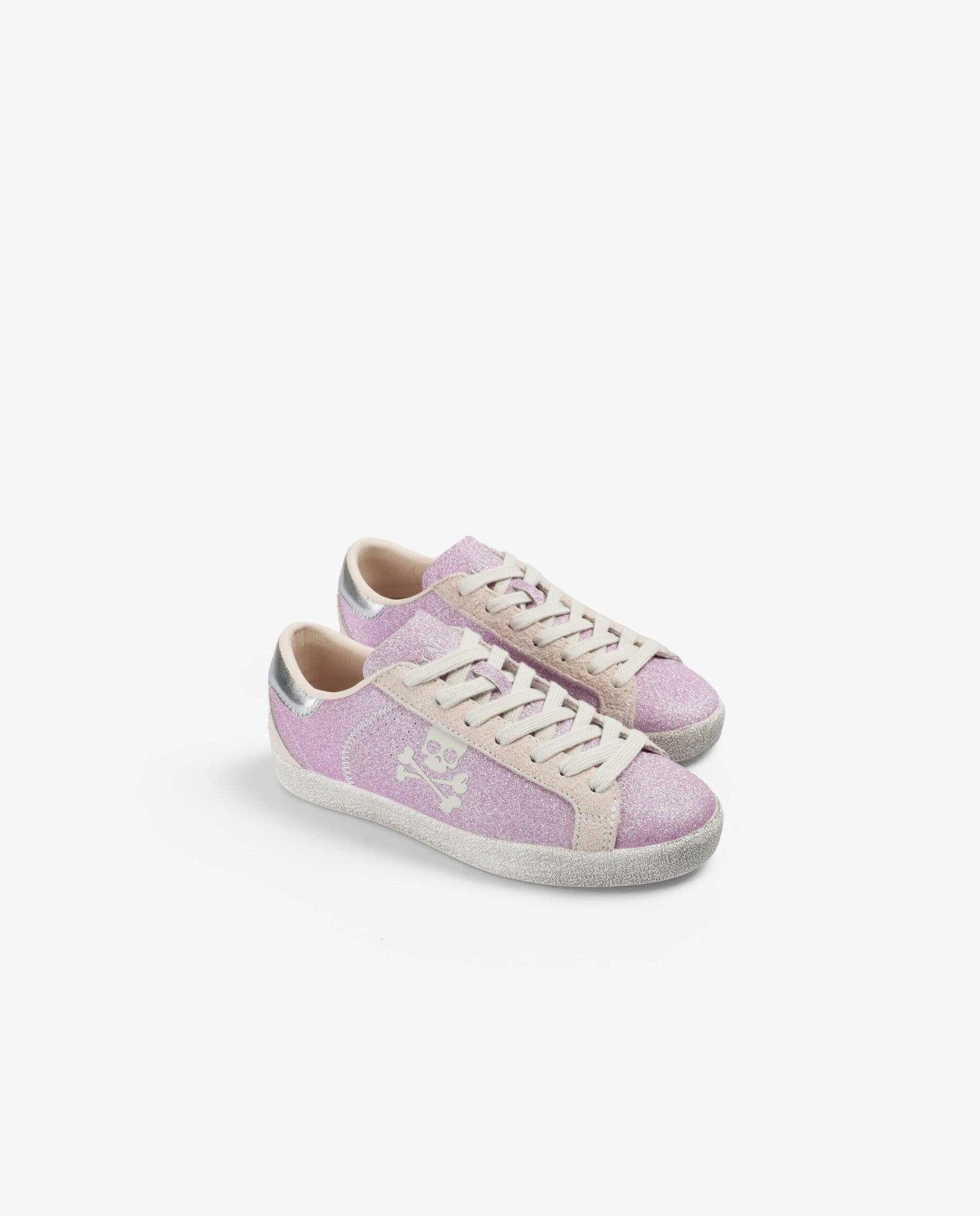 Zapatillas bajas de niña estilo retro con detalles metalizados - Scalpers - Rosa Rosa-2