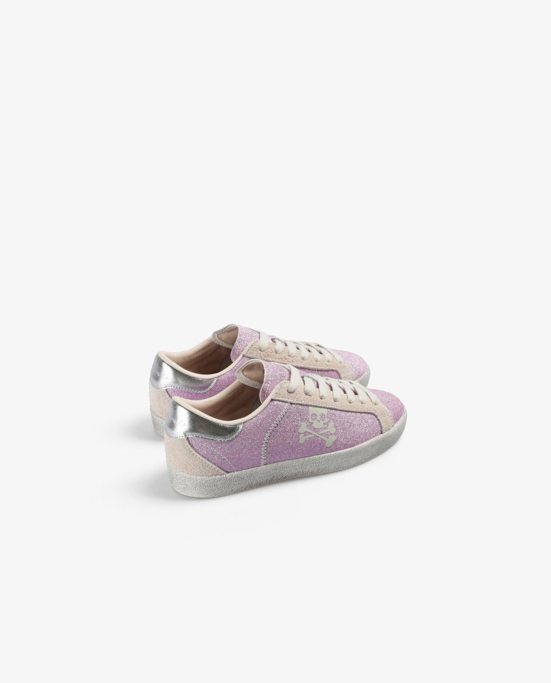Zapatillas bajas de niña estilo retro con detalles metalizados - Scalpers - Rosa Rosa-3