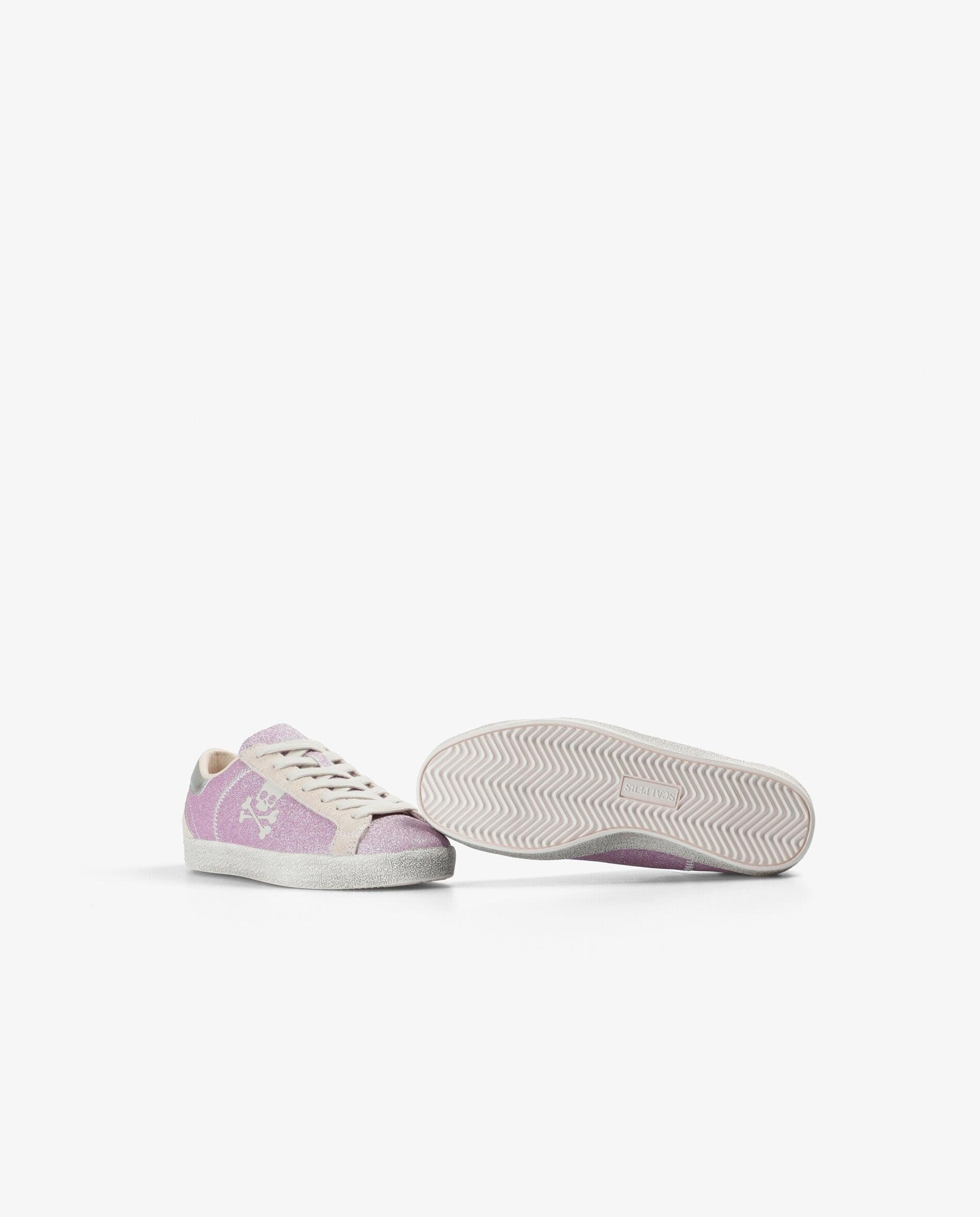 Zapatillas bajas de niña estilo retro con detalles metalizados - Scalpers - Rosa Rosa-4