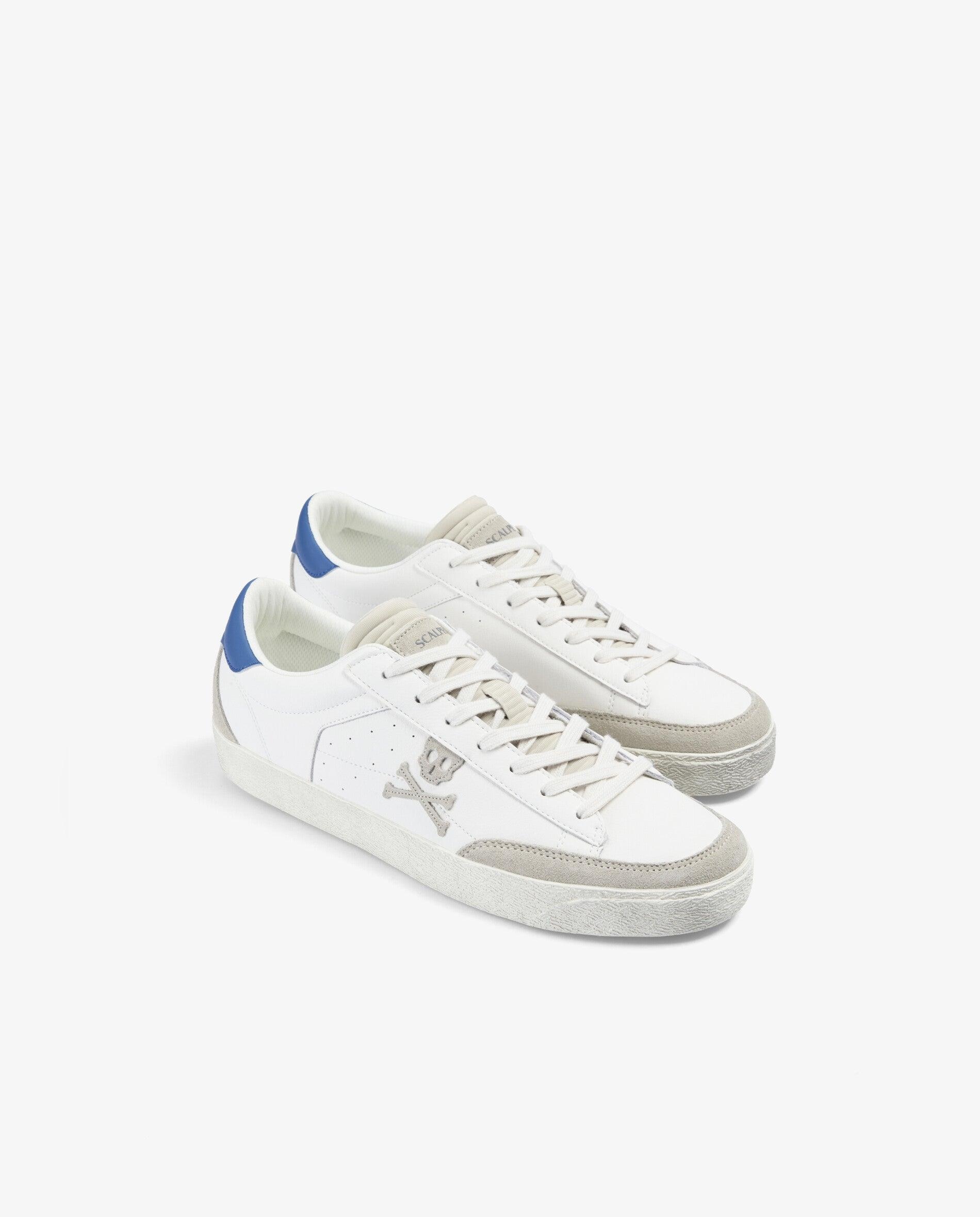 Imagen 2 de Zapatillas de hombre bajas clásicas de napa - Scalpers - Blanco / Azul Blanco / Azul