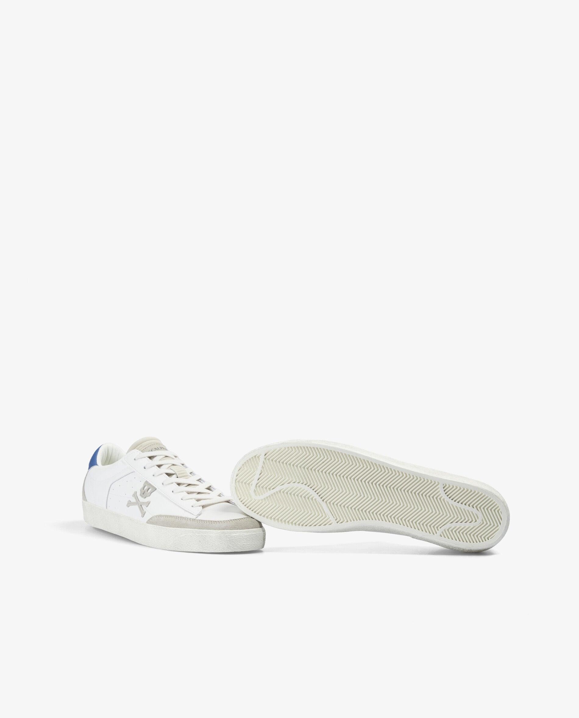 Imagen 4 de Zapatillas de hombre bajas clásicas de napa - Scalpers - Blanco / Azul Blanco / Azul