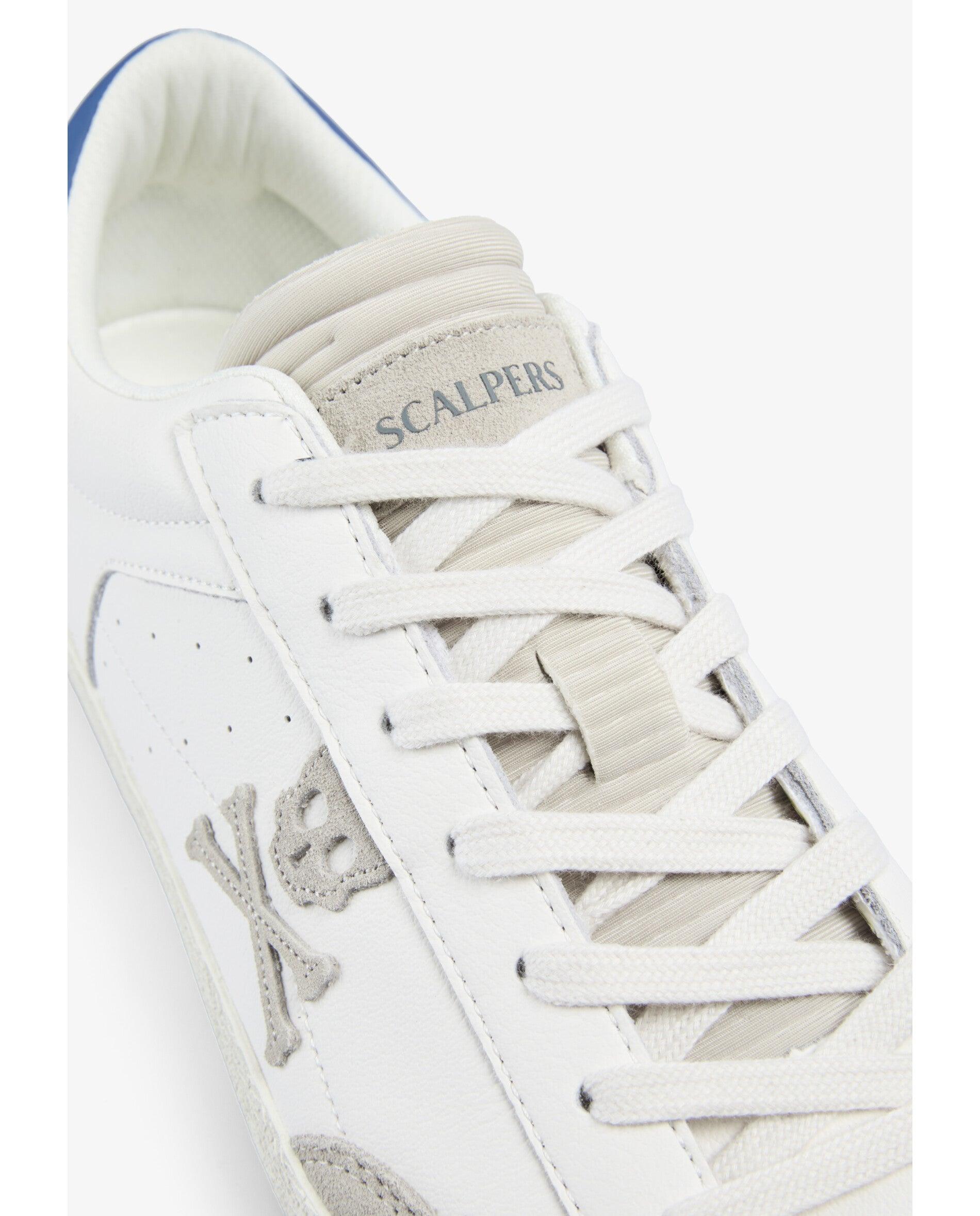 Imagen 6 de Zapatillas de hombre bajas clásicas de napa - Scalpers - Blanco / Azul Blanco / Azul