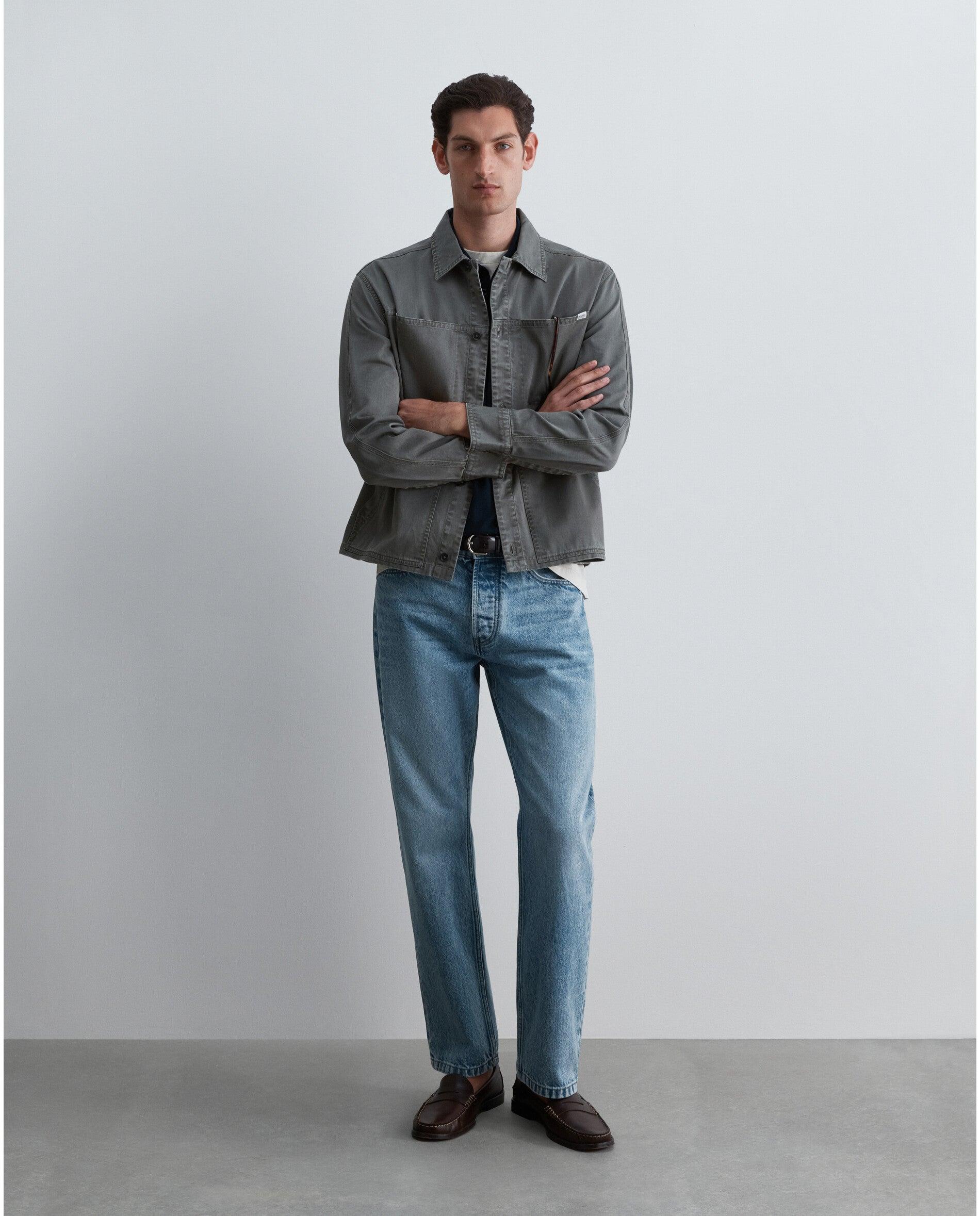 Sobrecamisa de hombre estilo militar con bolsillos parche - Scalpers - Verde grisáceo Verde grisáceo-3
