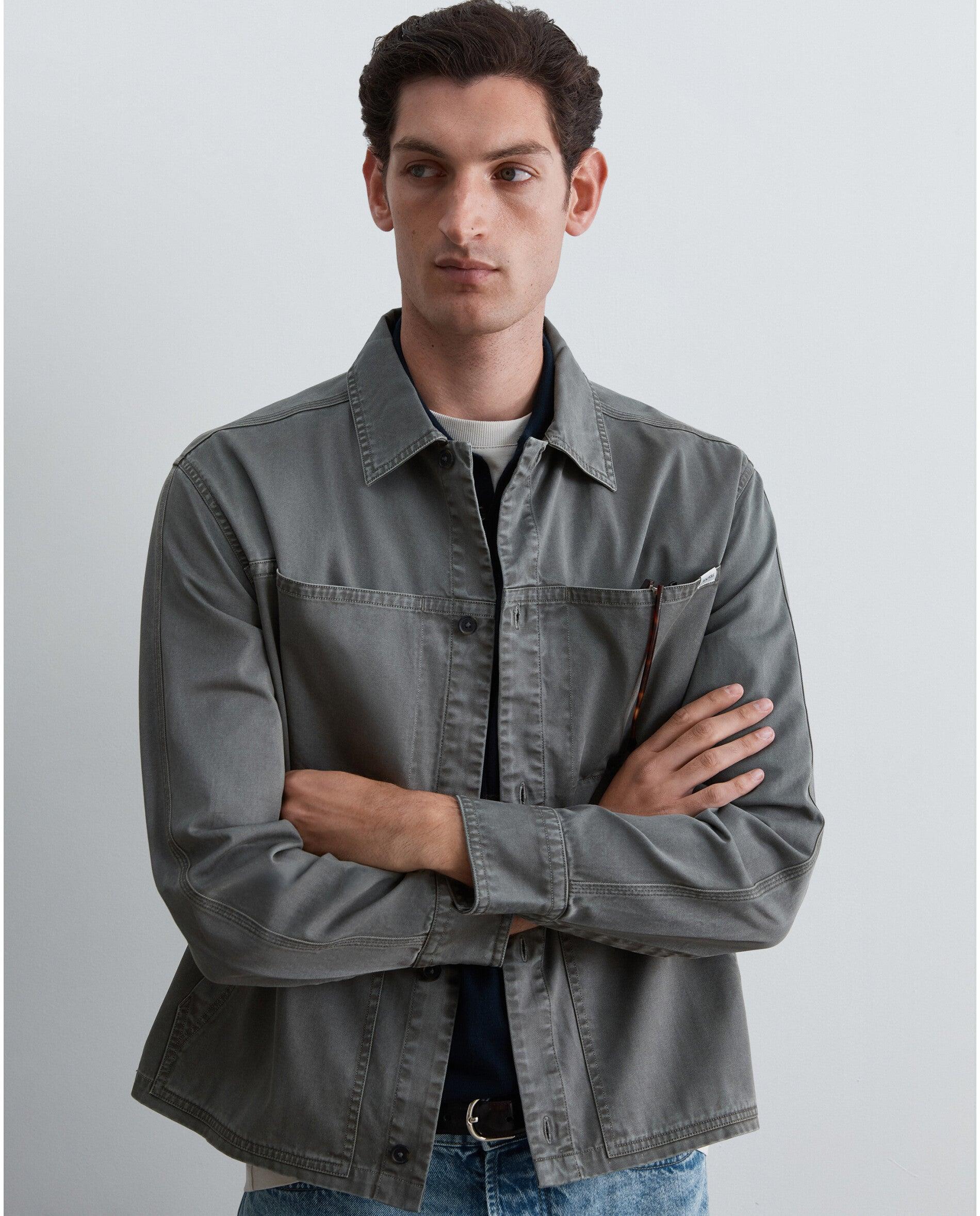 Sobrecamisa de hombre estilo militar con bolsillos parche - Scalpers - Verde grisáceo Verde grisáceo-4