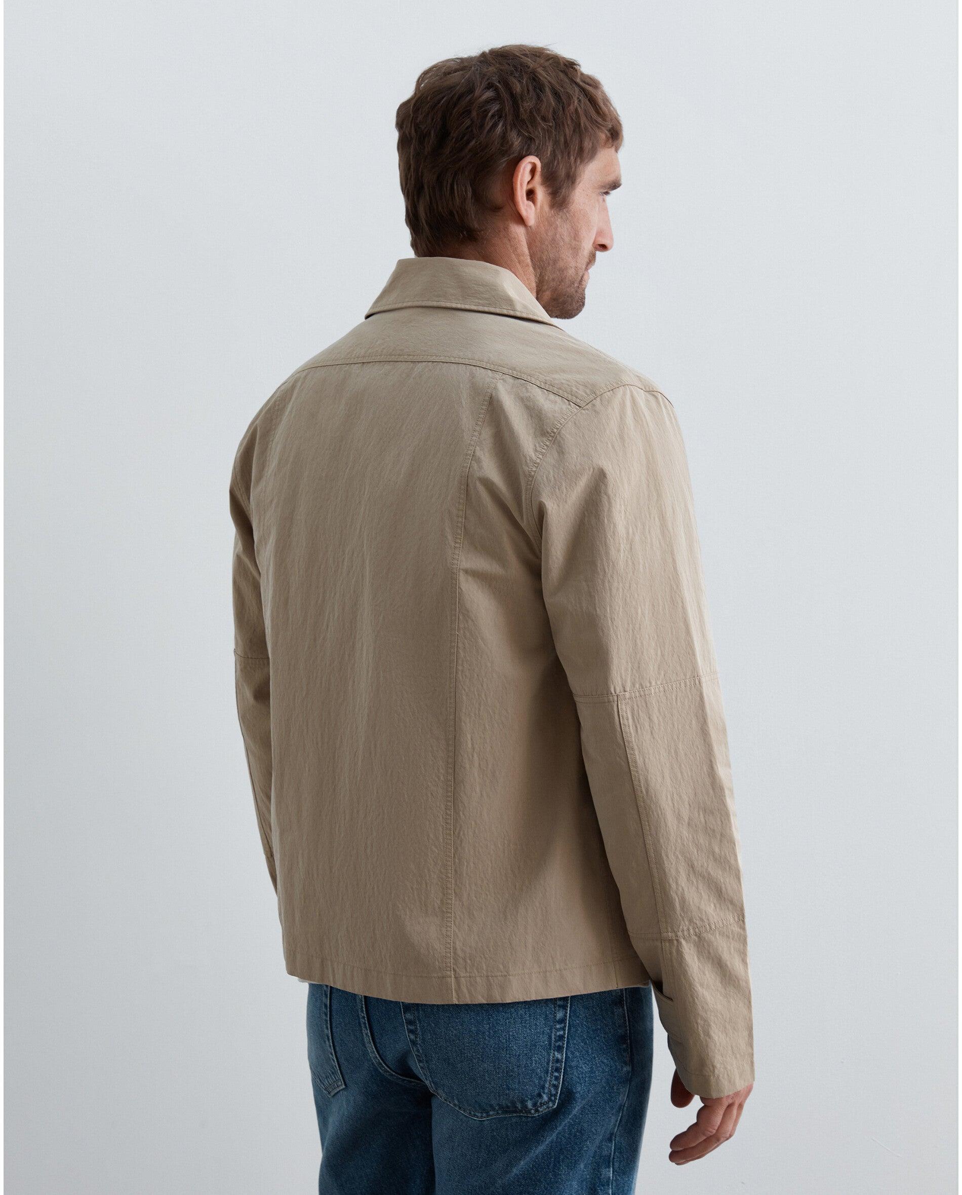 Sobrecamisa de hombre relaxed fit en tejido técnico - Scalpers - Beige Beige-2