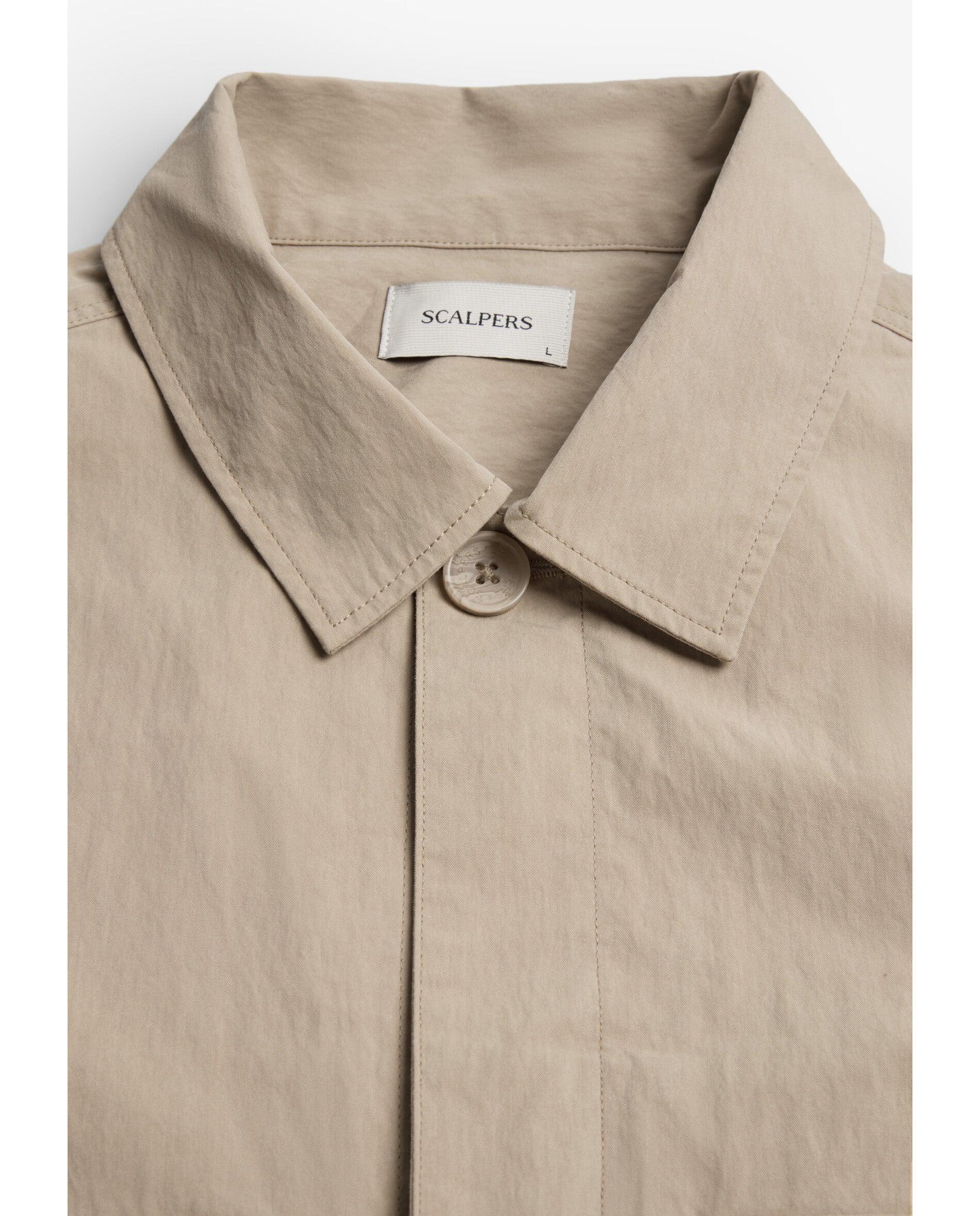 Sobrecamisa de hombre relaxed fit en tejido técnico - Scalpers - Beige Beige-6