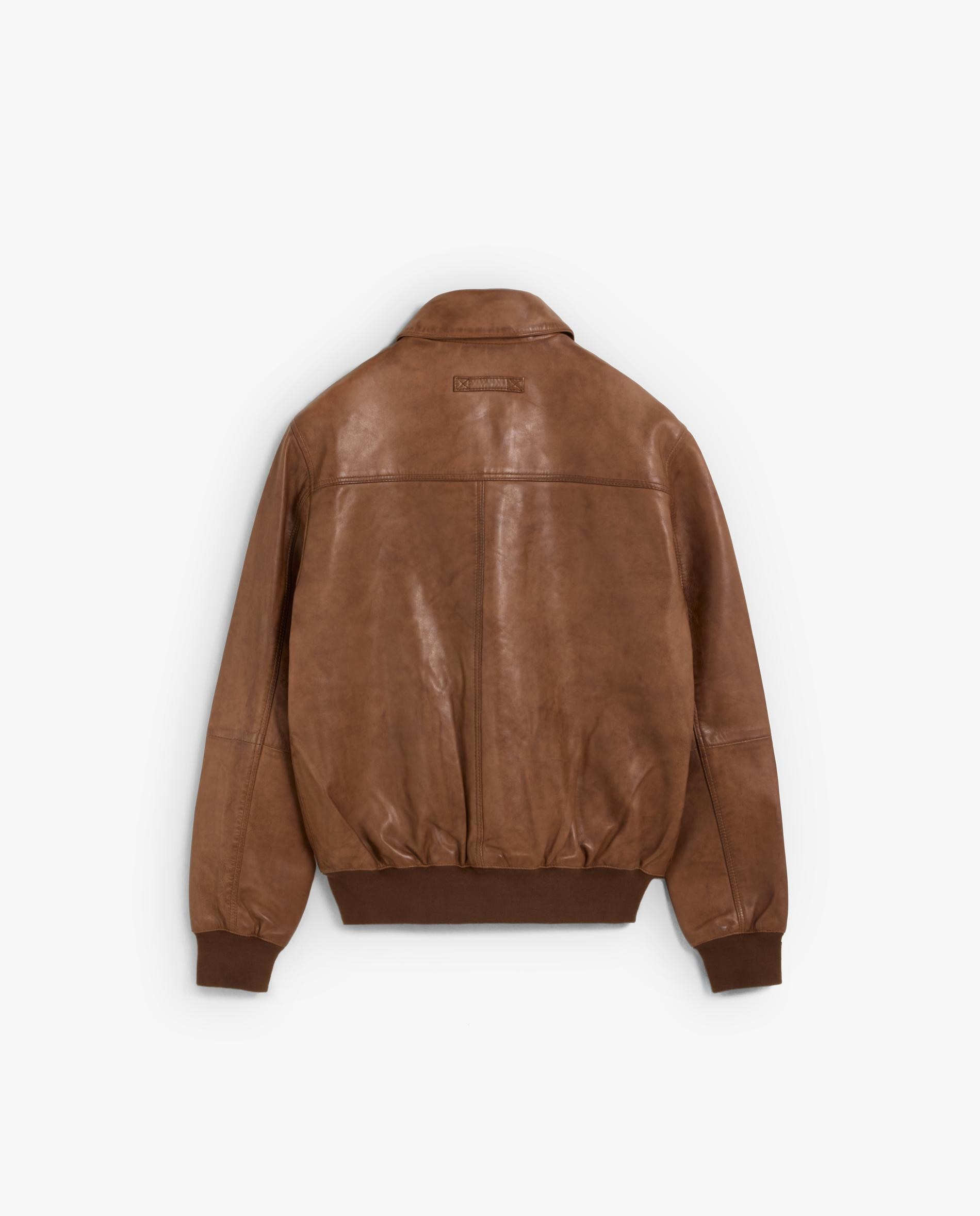 Chaqueta de piel de hombre con cuello camisero y botones a presión - Scalpers - Marrón claro Marrón claro-9