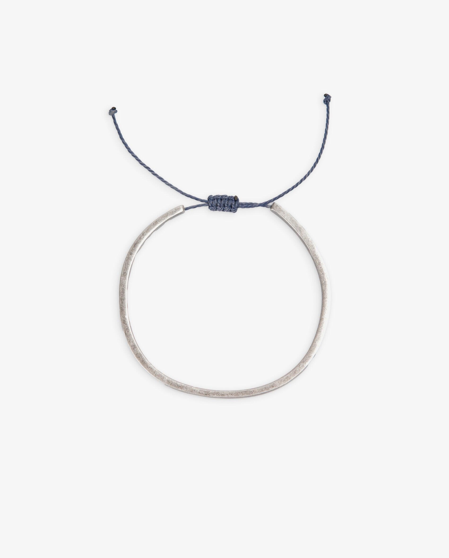 Pulsera de hombre metálica con cordón ajustable - Scalpers - Plata Plata-2