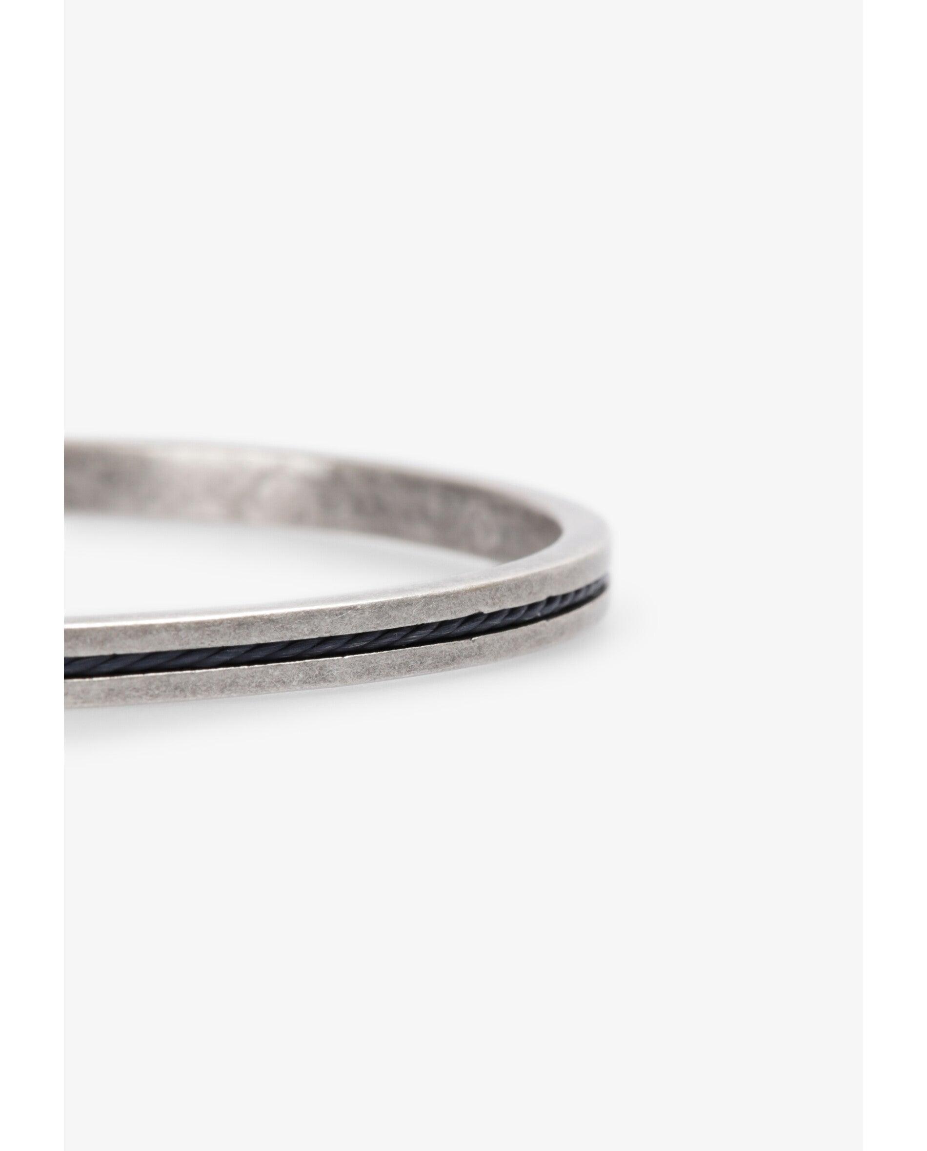 Pulsera de hombre metálica con cordón ajustable - Scalpers - Plata Plata-3