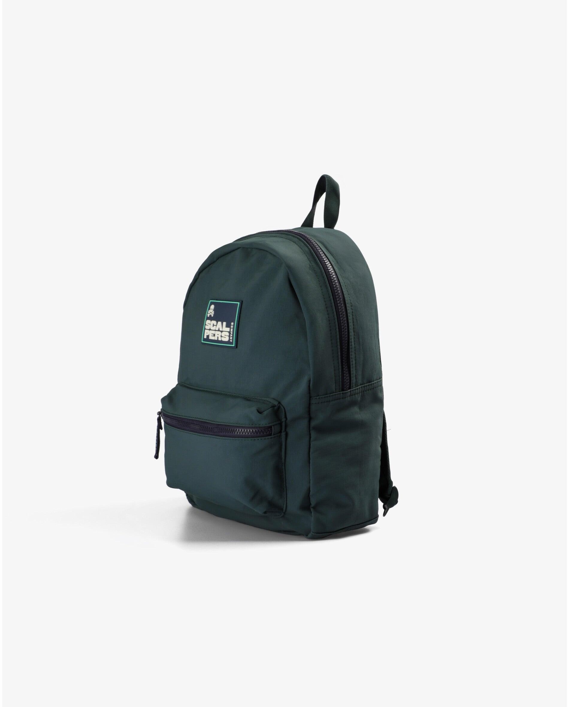 Mochila de niño en tejido técnico con parche engomado - Scalpers - Verde oscuro Verde oscuro-2